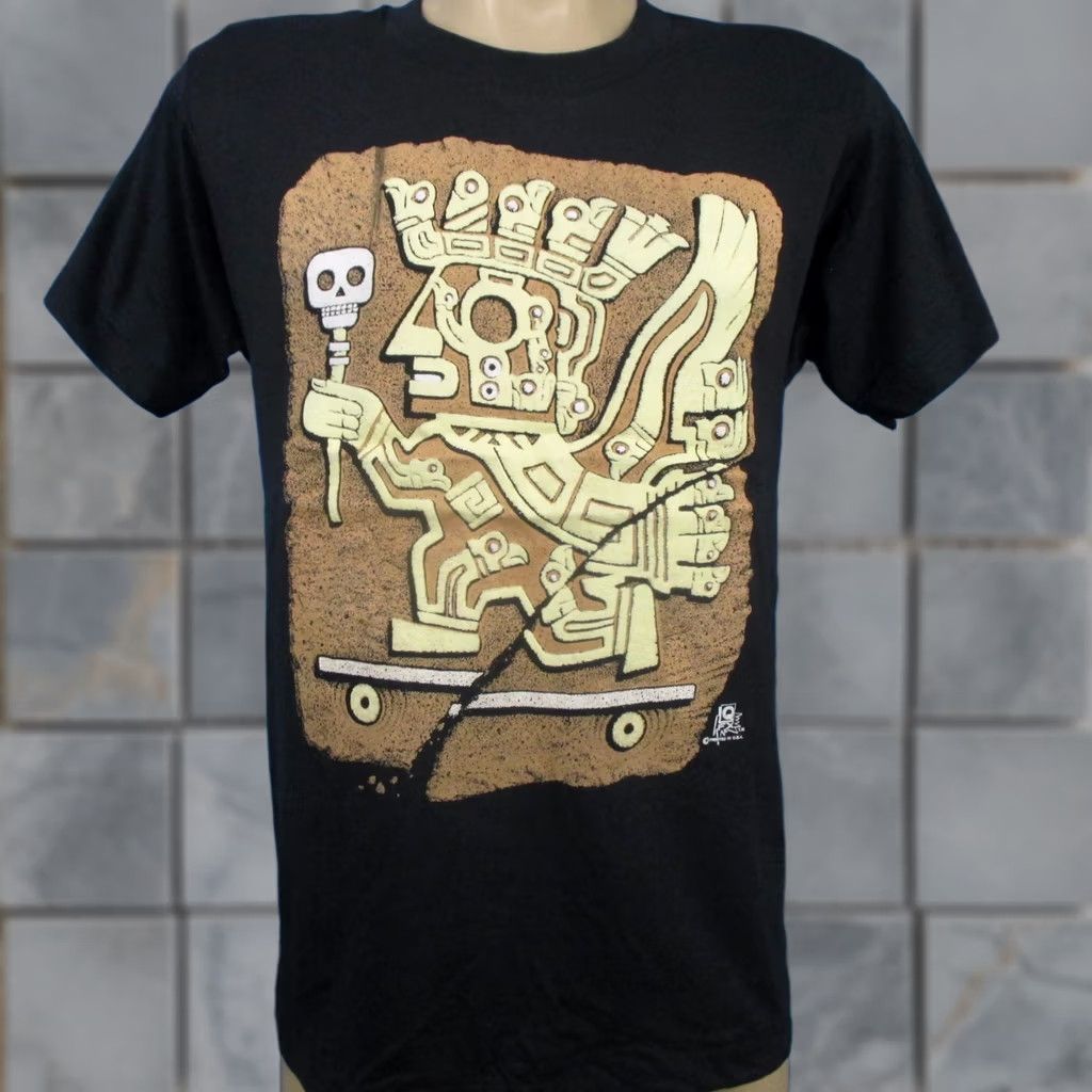 Vintage vtg SUN GOD VIRACOCHA INCA Skateboard T-Shirt SMALL Screen Stars Crew Neck Black 80s 90s Vintage Men Short Sleeve Cotton Polyester Puffy Print Size US S / EU 44-46 / 1 - 1 Thumbnail