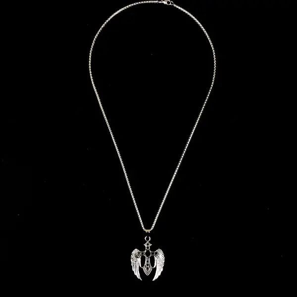 VIBE Wings Cross Necklace Crystal Chain Punk Gothic Size ONE SIZE - 6 Thumbnail