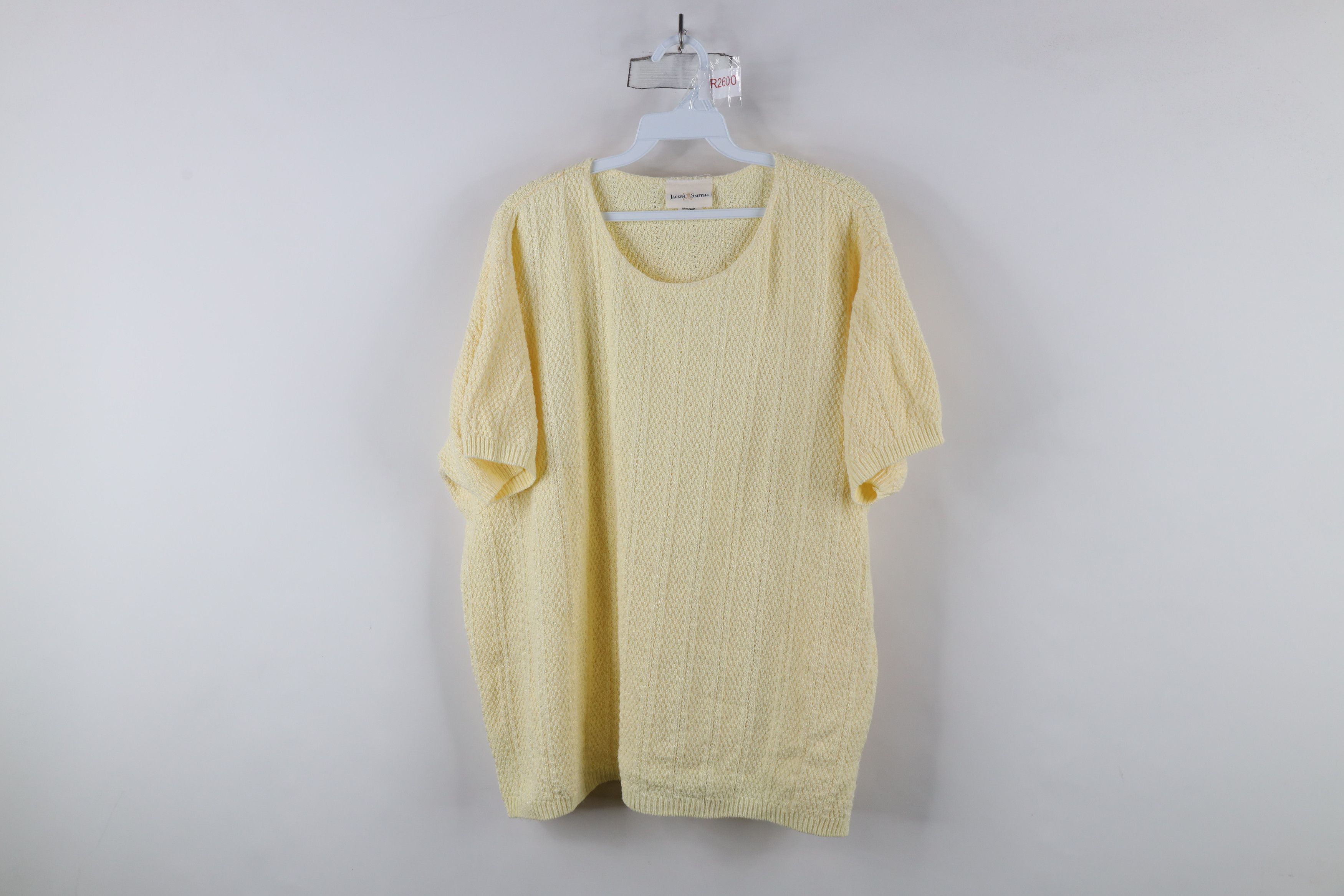 Vintage Vintage 90s Streetwear Ribbed Knit Short Sleeve Sweater USA Size L / US 10 / IT 46 - 1 Thumbnail