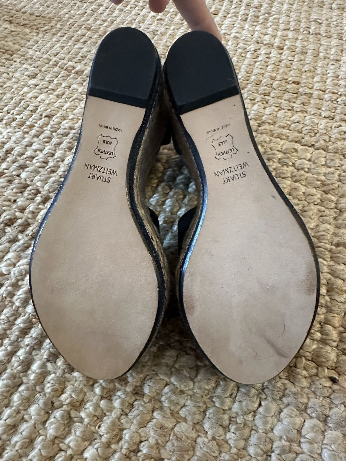 Stuart Weitzman STUART WEITZMAN SOHO DENIM ESPADRILLE WEDGE SANDAL SIZE 8 Size US 8 / IT 38 - 5 Thumbnail