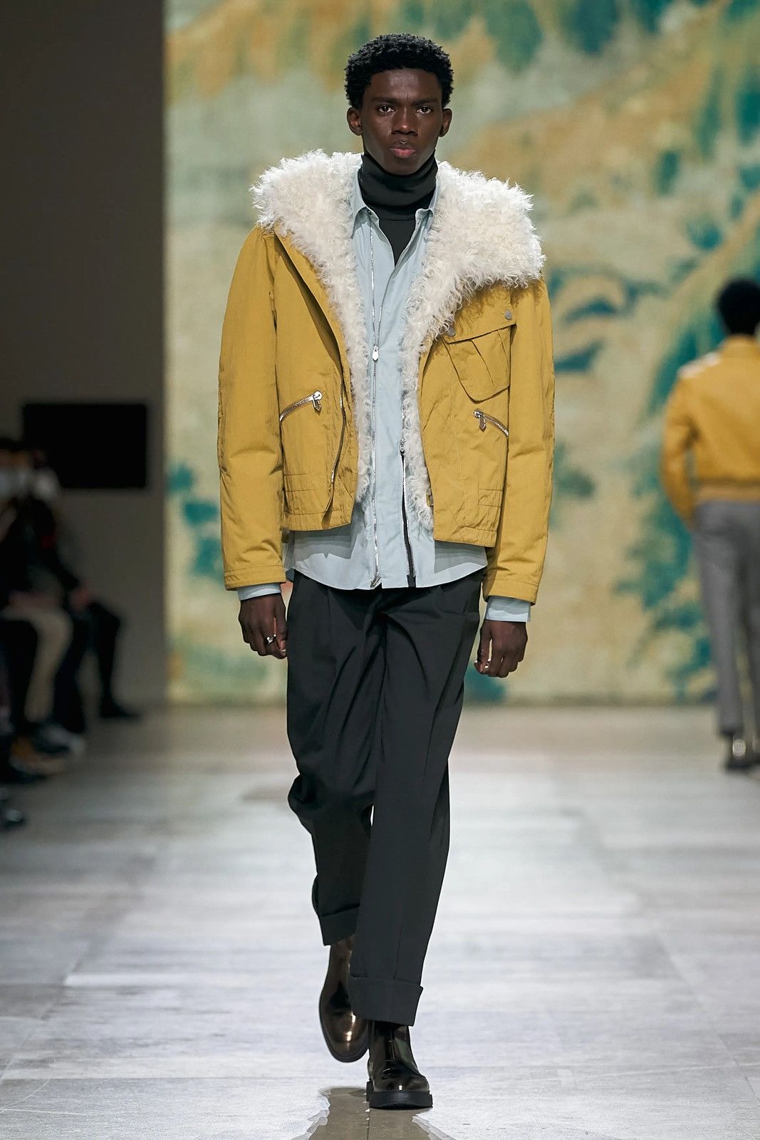 Hermes $20,000 FW22 Mens Runway 2 in 1 Ice Blue Lamb Fur Jacket Size US M / EU 48-50 / 2 - 2 Thumbnail