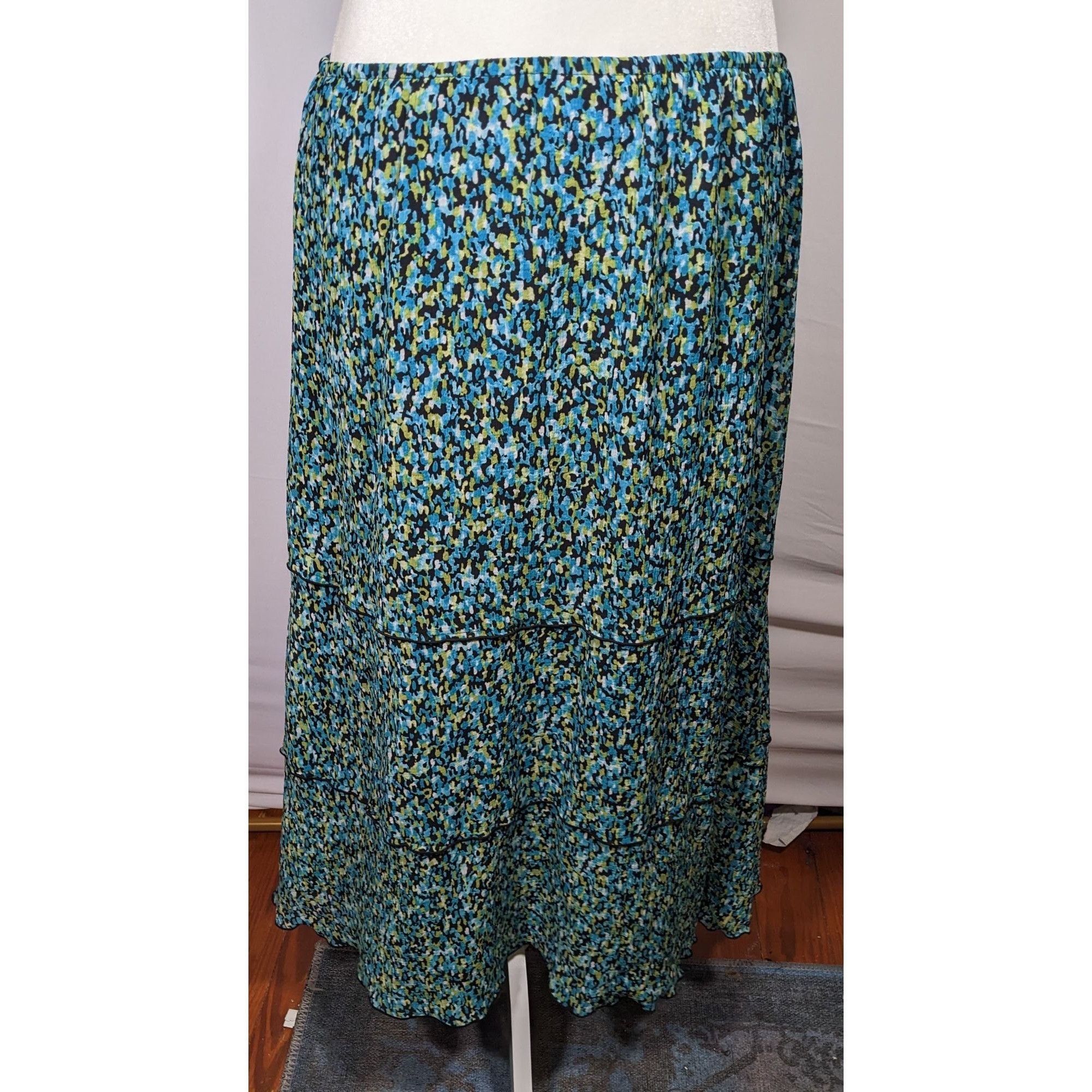 Other Vintage Alfred Dunner Blue And Green Speckled Faux Tiered Ma Size 34" / US 12 / IT 48 - 5 Thumbnail