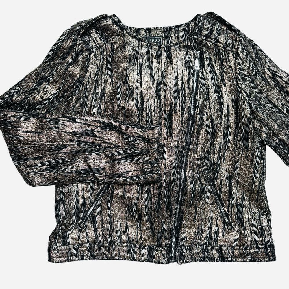 Guess NWT New GUESS Teeya Gilded Moto Jacket Size L Size L / US 10 / IT 46 - 6 Thumbnail