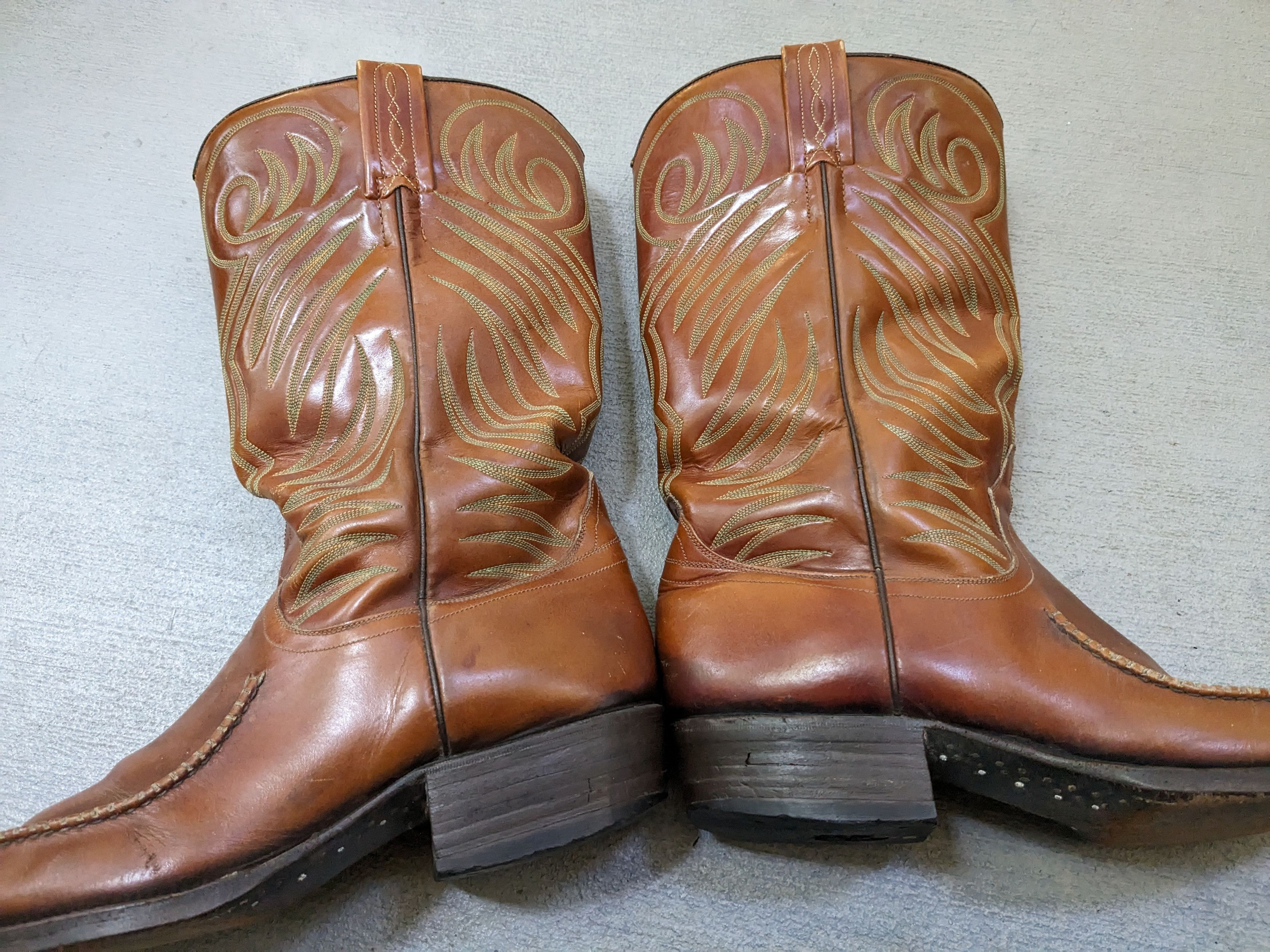 Genuine Leather Vintage Cowboy Boots Brown Size 9 Western Botas Size US 9 / EU 42 - 8 Thumbnail