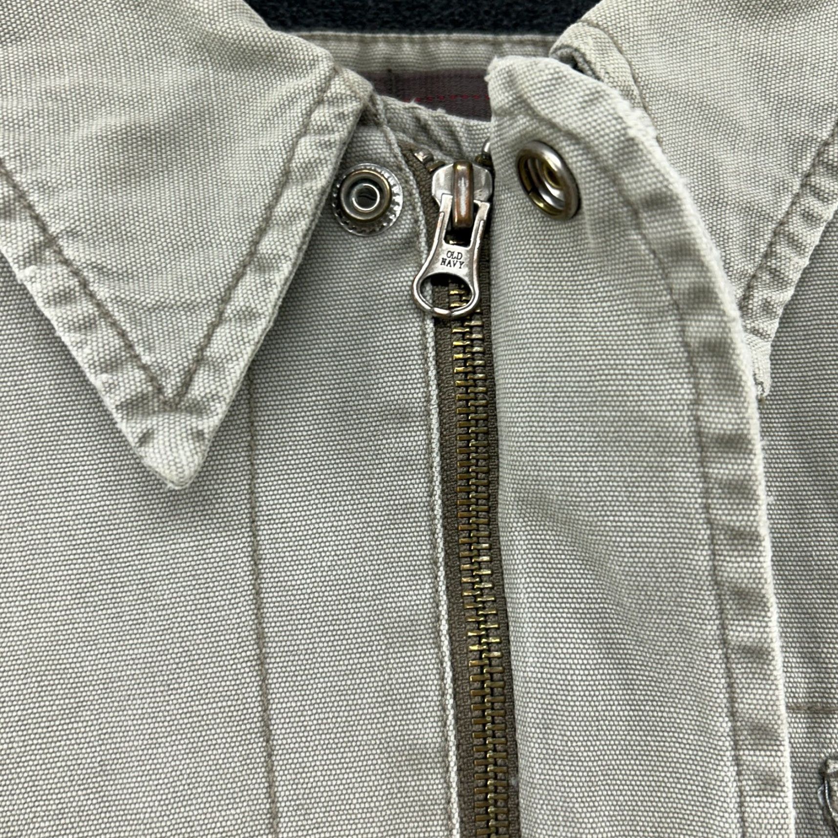 Old Navy VINTAGE Old Navy Jacket Mens L Beige Canvas Chore Barn Fleece Lined Workwear 90s Military Jacket Mens L Regular Gray Size US L / EU 52-54 / 3 - 4 Thumbnail