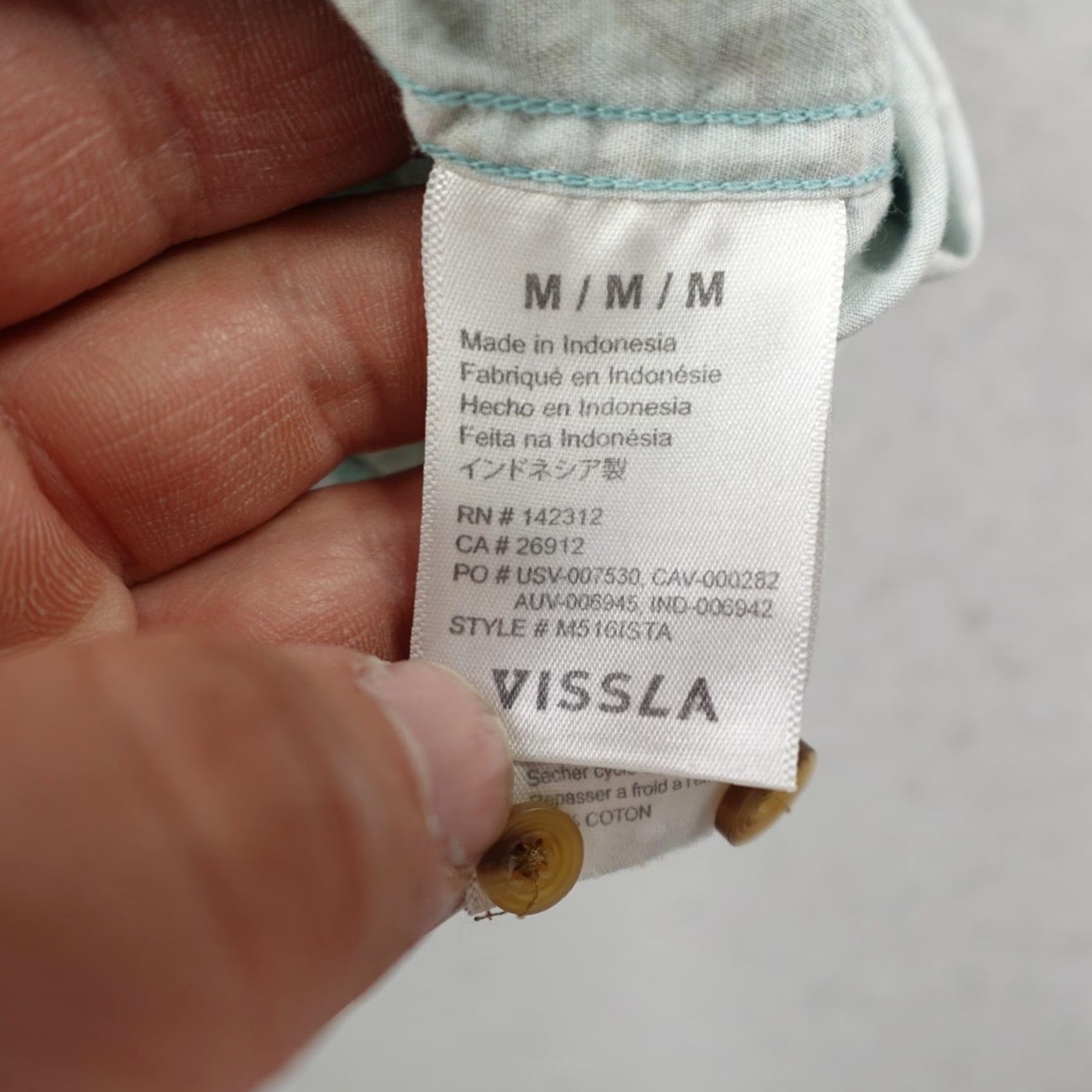 Vissla VINTAGE? No—it's a Vissla Button-Up Shirt Men Medium Mint Green Geometric Print Short Sleeve Beach Surf Camp Casual Workwear Mens Size US M / EU 48-50 / 2 - 6 Thumbnail