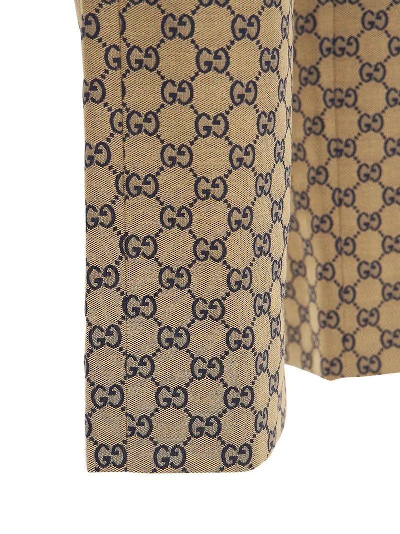 Gucci o1loc1c0925 GG Canvas Pant With Leather Interlocking G Beige Size US 30 / EU 46 - 3 Thumbnail