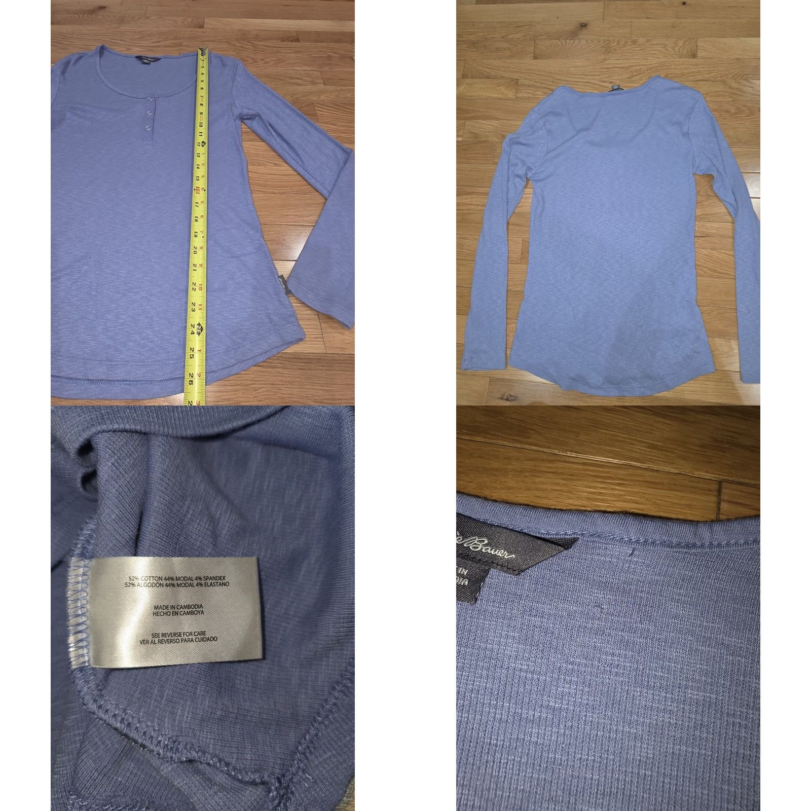 Eddie Bauer Eddie Bauer Henley T-Shirt Long Sleeve Snap Blue Medium Womens L Size L / US 10 / IT 46 - 9 Thumbnail
