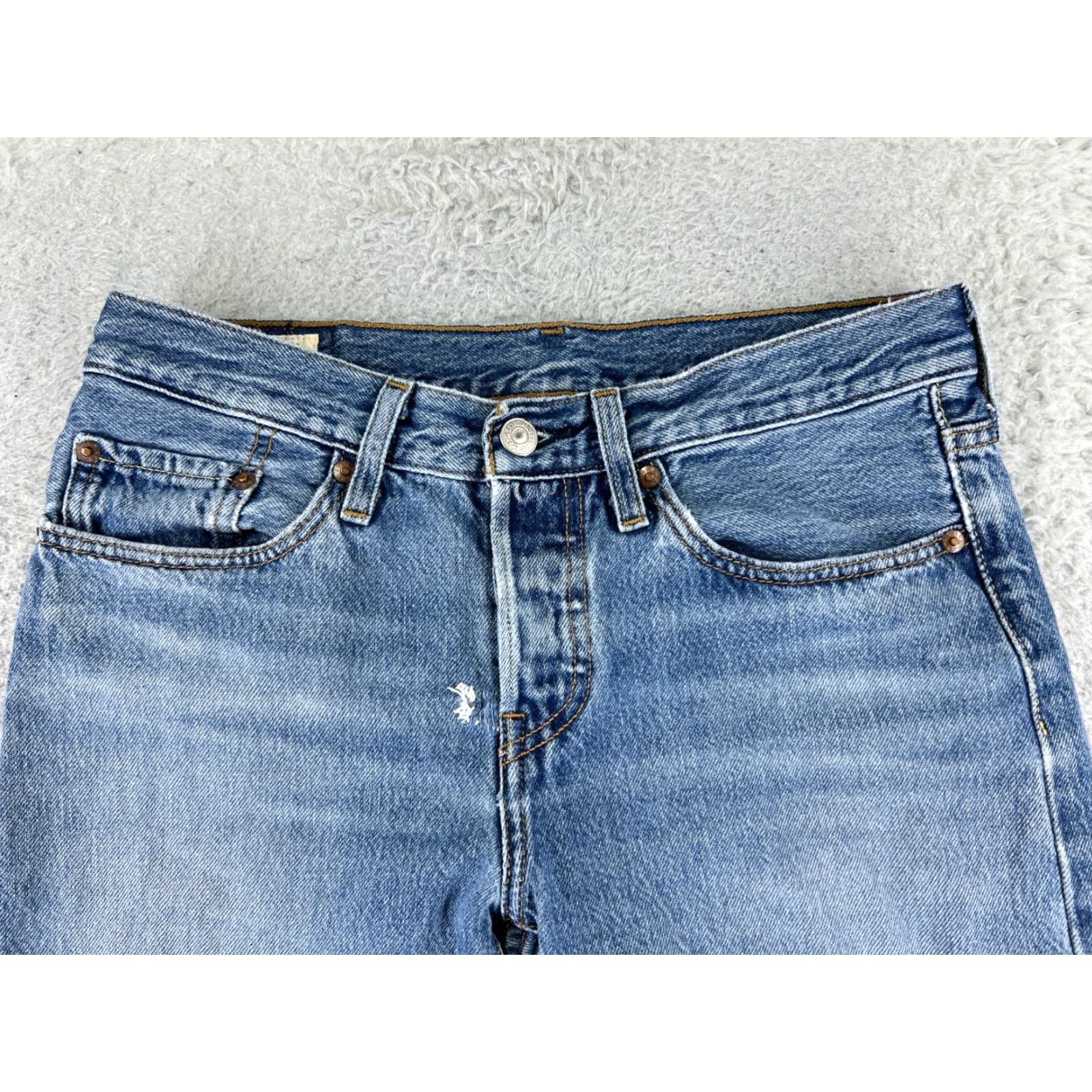 Levi's Levis Jeans Womens 26 Blue Denim 501 Tapered Premium Big E XX Button Fly Cotton Size 26" / US 2 / IT 38 - 4 Thumbnail