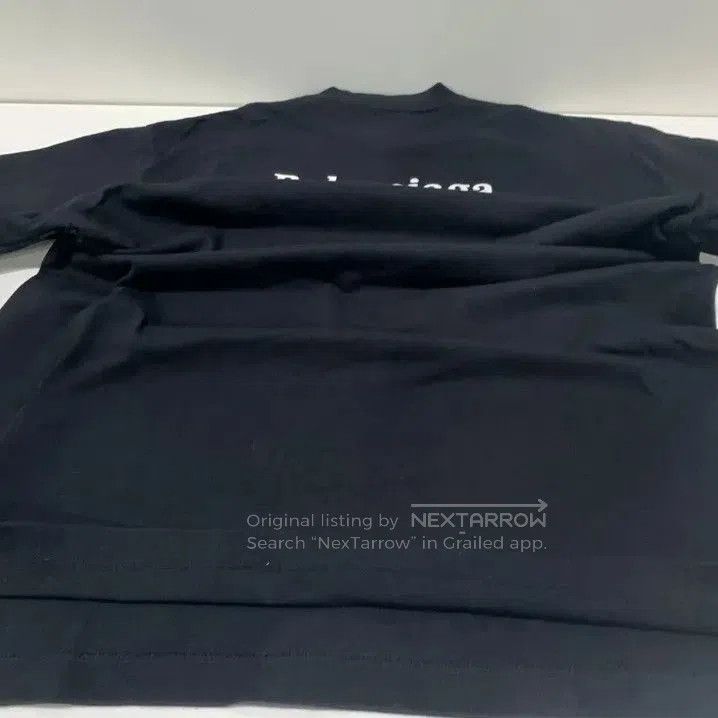Balenciaga Balenciaga Black Logo Embroidered Short Sleeve T. Size US S / EU 44-46 / 1 - 9 Thumbnail