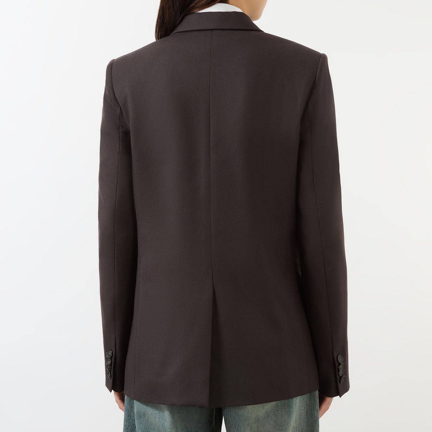 Stella McCartney o1s22i1n1024 Double-Breasted Wool Blazer in Brown Size M / US 6-8 / IT 42-44 - 4 Thumbnail