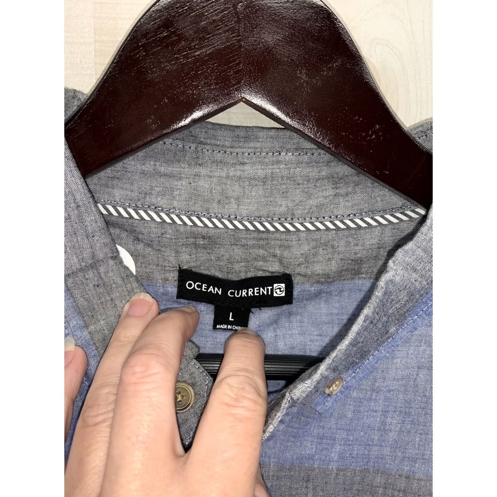 Vintage Ocean Current Shirt Mens Chambray Blue Button-Down XL NWT-7008 Size US XL / EU 56 / 4 - 2 Thumbnail