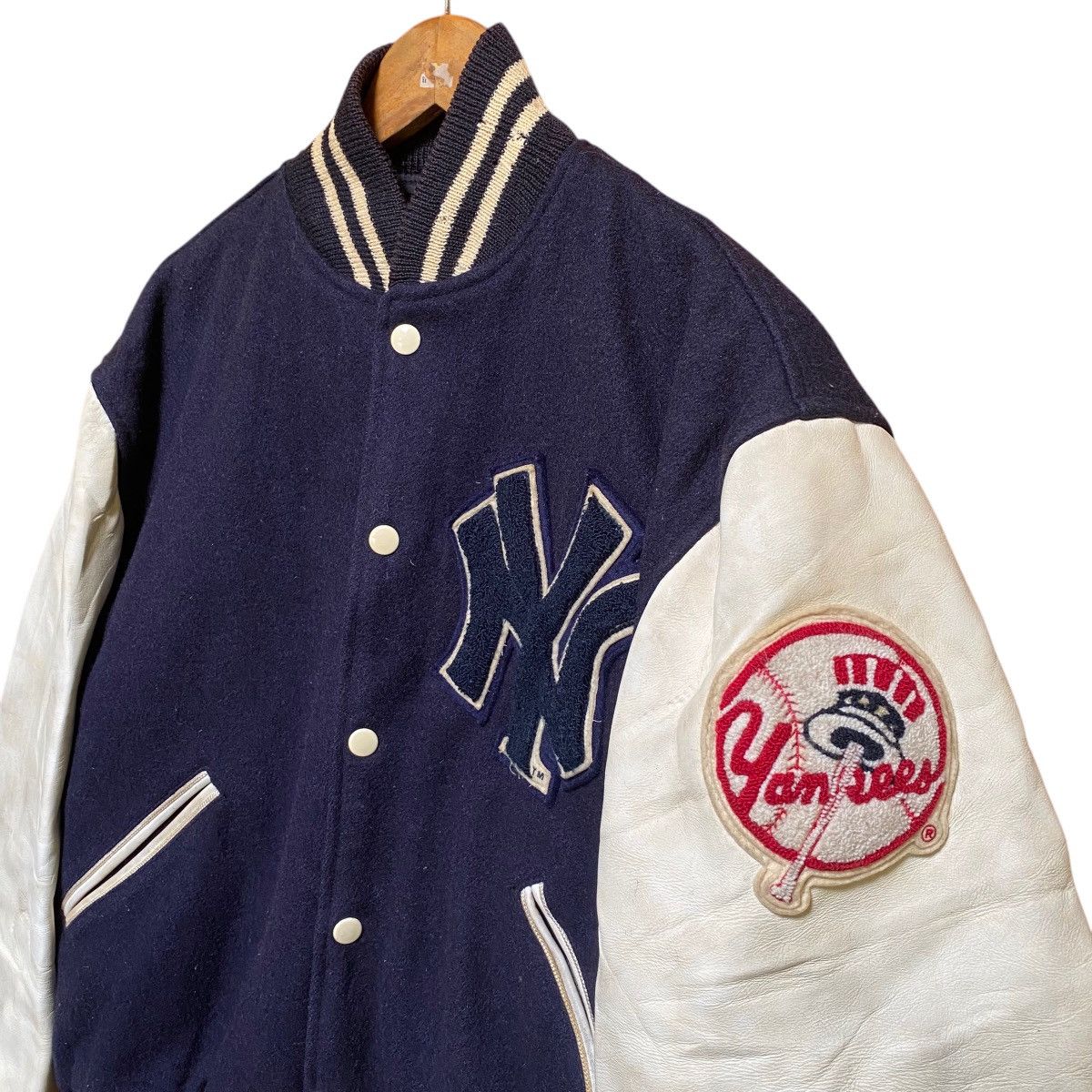 New York Yankees × Vintage 💥 70s NEW YORK YANKEES MLB STARTER SPORT VARSITY JACKET Size US L / EU 52-54 / 3 - 5 Thumbnail