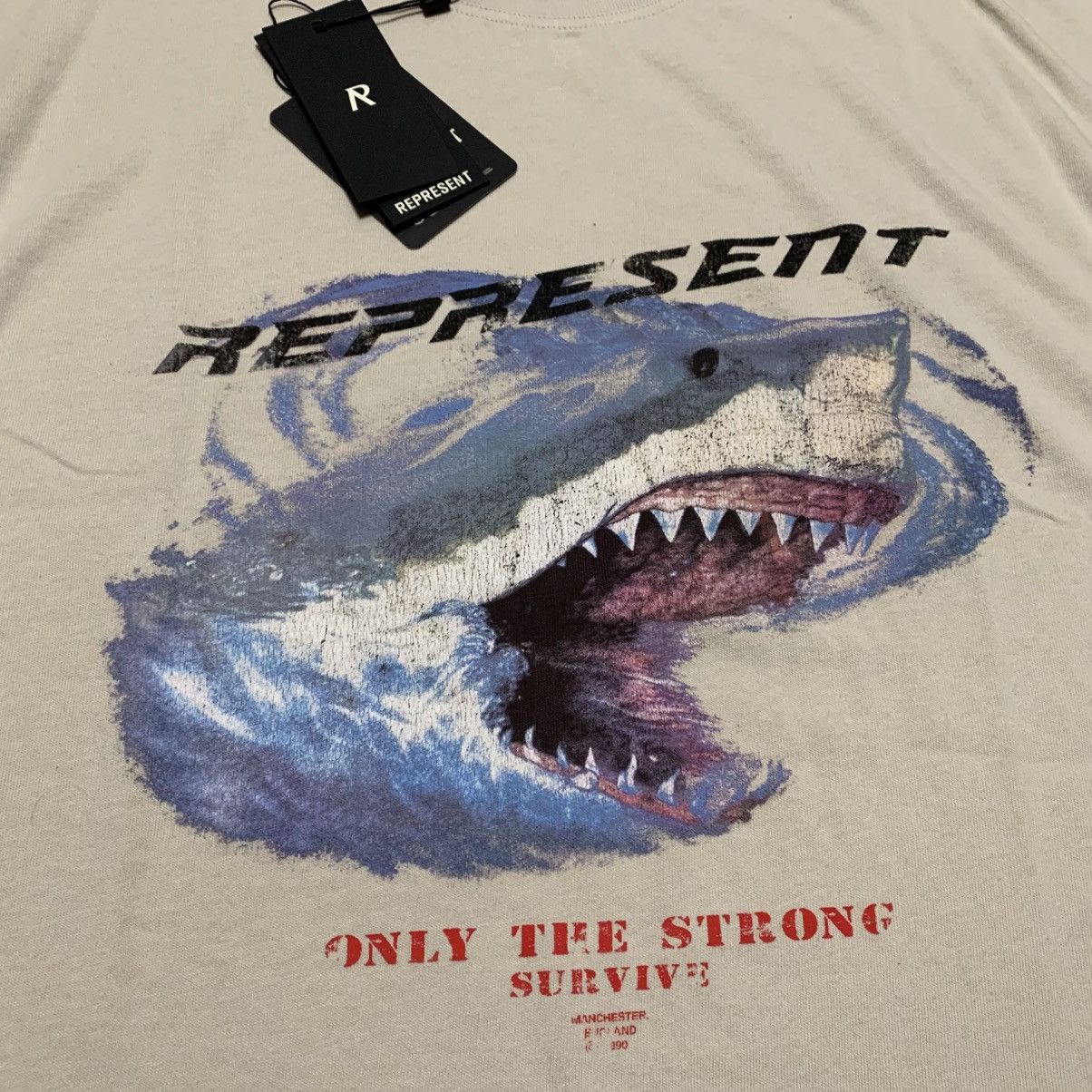 Represent Clo. Represent Medium Shark Vintage White Tee Only The Strong Size US M / EU 48-50 / 2 - 3 Thumbnail