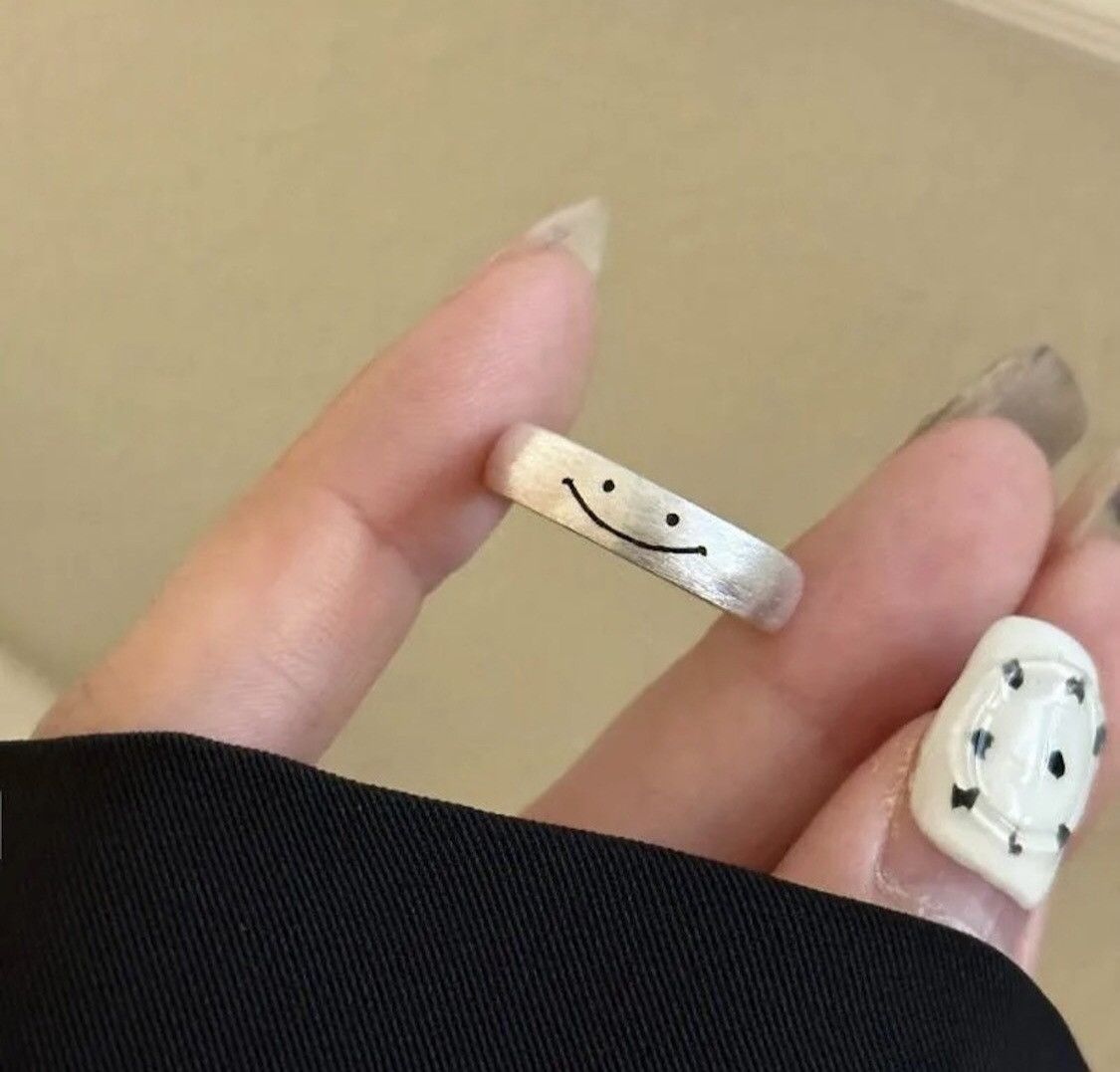 Jewelry Smile Face Adjustable Ring Size ONE SIZE - 3 Thumbnail
