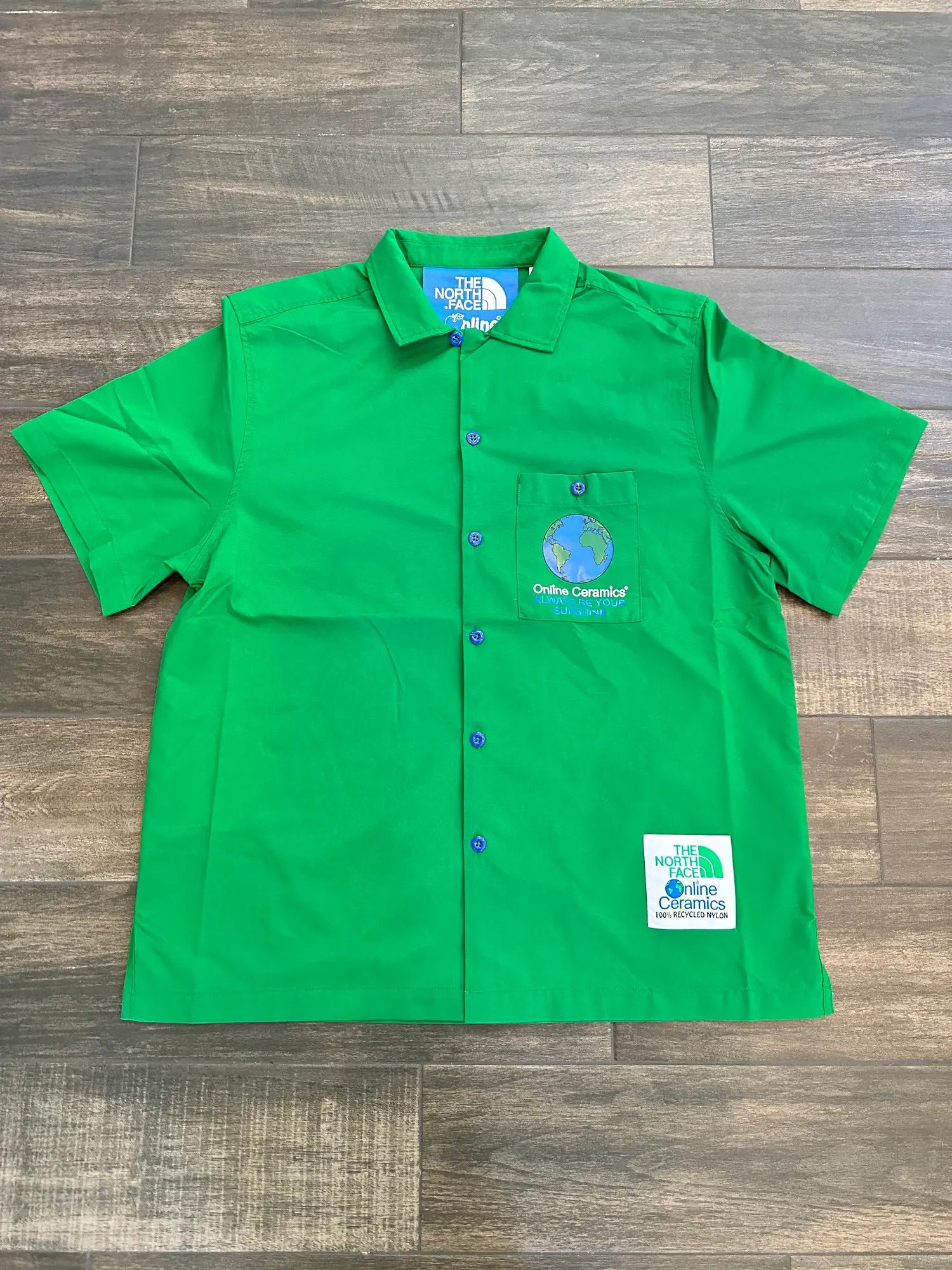 Online Ceramics x TNF Button Front Short Sleeve Shirt Green