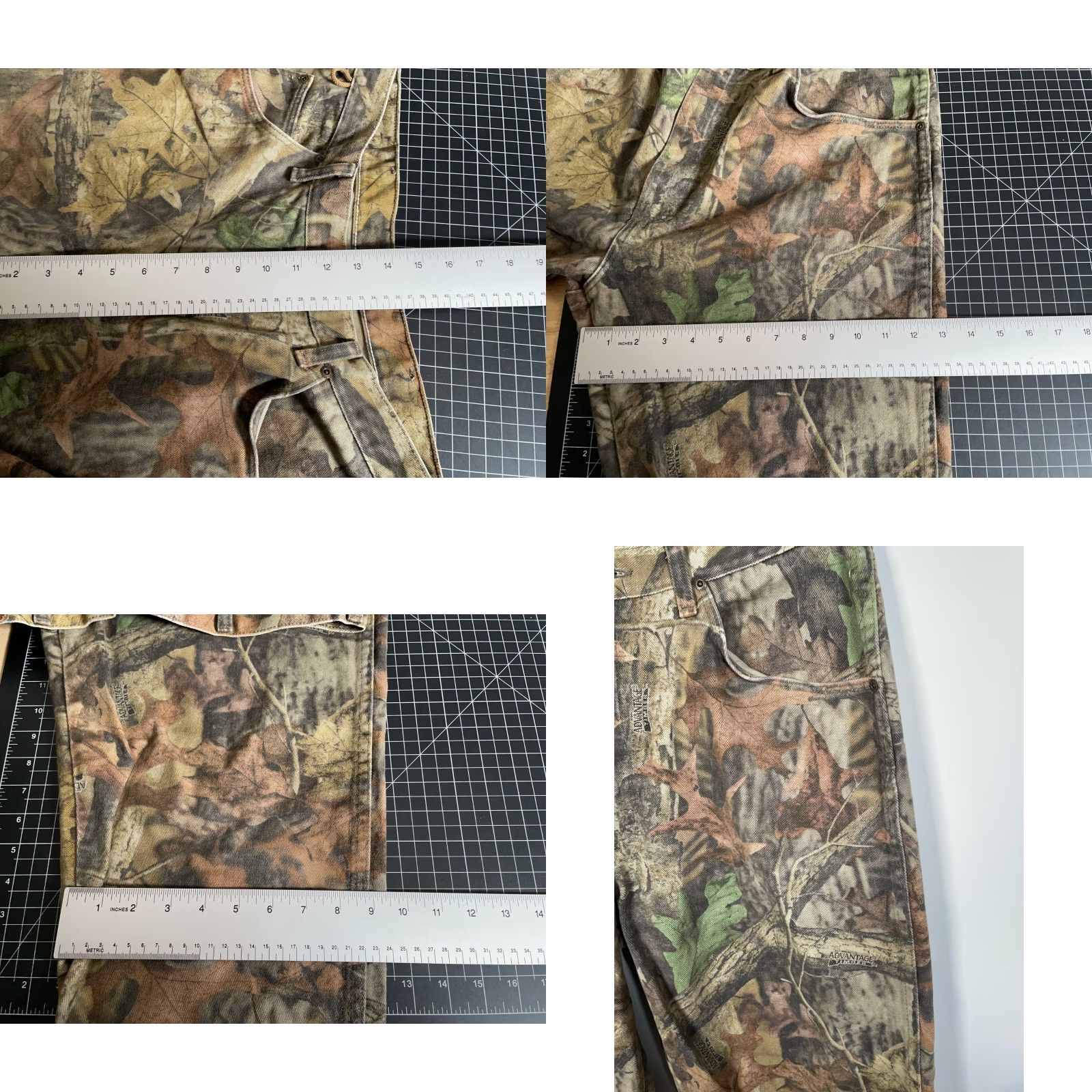 Wrangler VINTAGE Wrangler Rugged Wear Camouflage Jeans Men 36 Inseam 32 5/8 Size 36/34 Green Camouflage Denim 5-Pocket Tapered Regular Rise Mid 1990s Mens Size US 36 / EU 52 - 8 Thumbnail