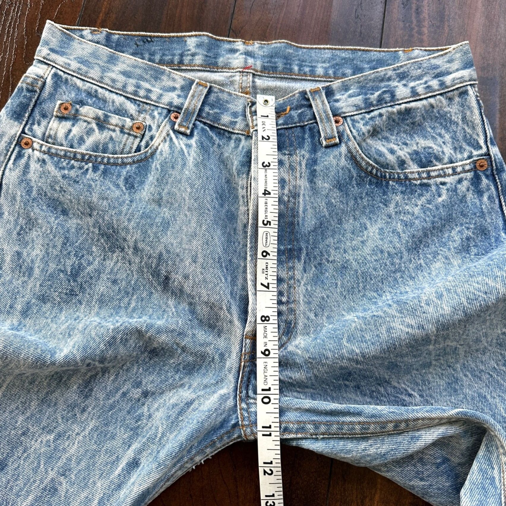 Levi's VTG 90s Levis 501 Button Fly 33x34 USA Tag Jeans Acid Wash 80s Act 30x33 Size US 33 - 5 Thumbnail