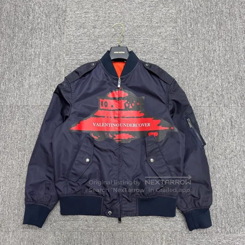 Valentino Valentino Co-printed dark blue bomber jacket Size US M / EU 48-50 / 2 - 1 Thumbnail