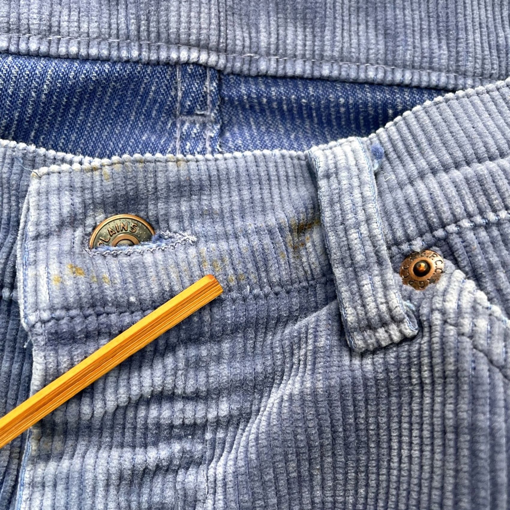 Greats VINTAGE The Great Plains Pants Mens 36x30 Blue Corduroy Straight Western Cowboy Pants Size US 36 / EU 52 - 7 Thumbnail