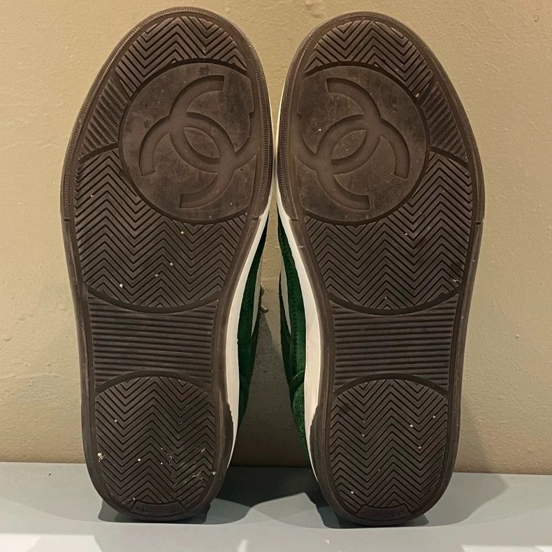 Chanel Chanel White Green LowTop Fashion Sneakers -2505 Size US 5.5 / EU 38 - 6 Thumbnail