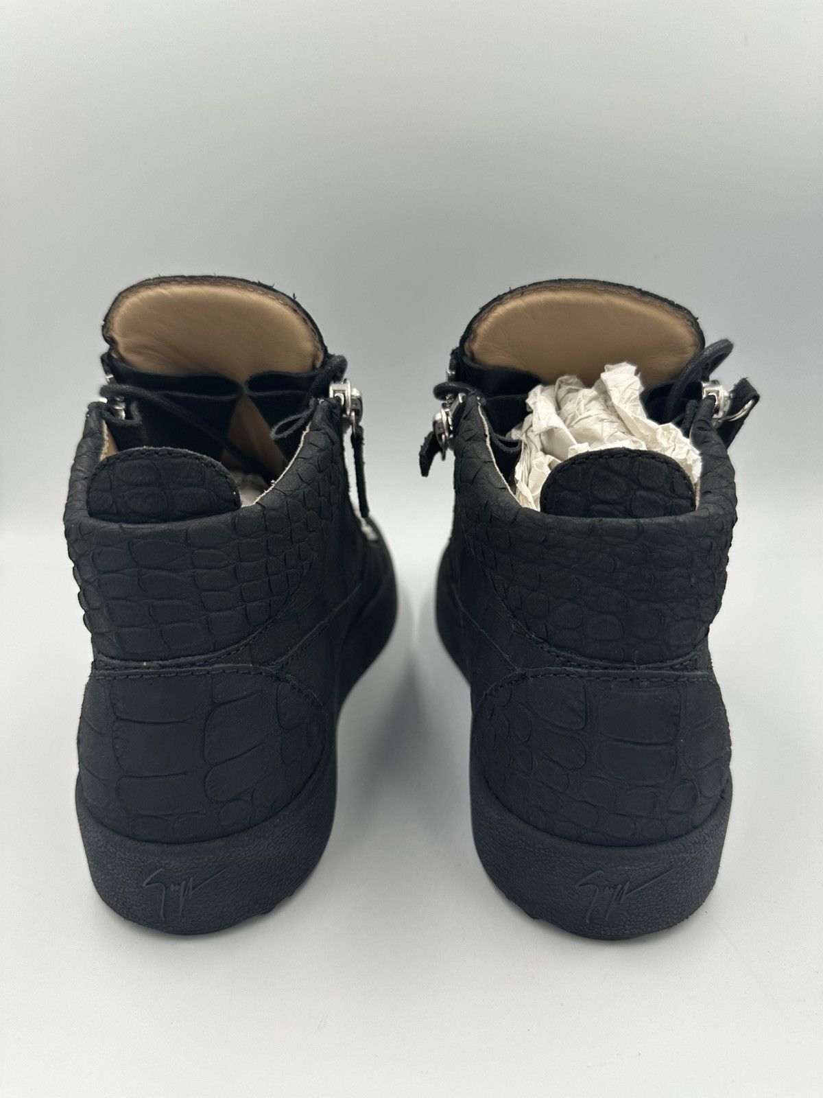 Giuseppe Zanotti Giuseppe Zanotti Hightop Croc Print Sneakers Size US 7.5 / EU 40-41 - 7 Thumbnail