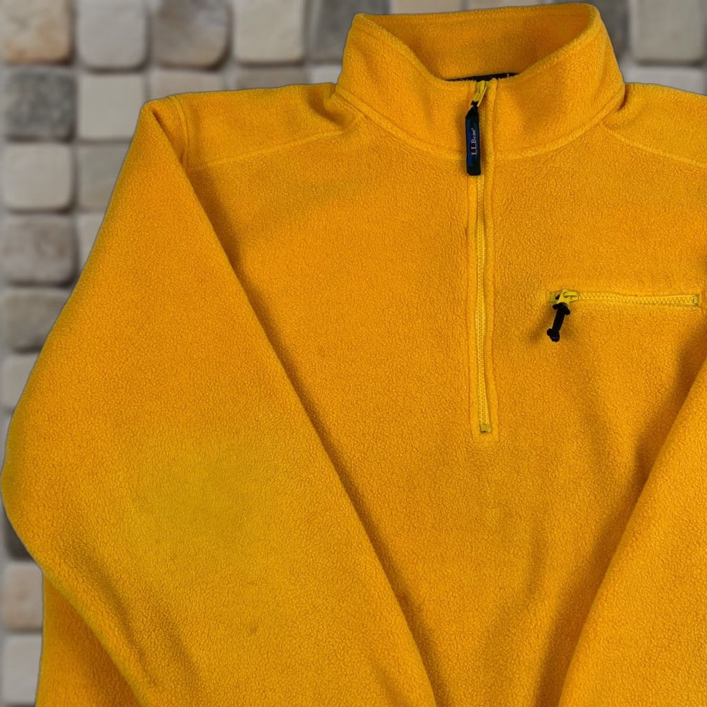 Vintage VINTAGE L.L. Bean Jacket Men XL Yellow Fleece 1/4 Zip Pullover Hiking USA Size US XL / EU 56 / 4 - 1 Thumbnail