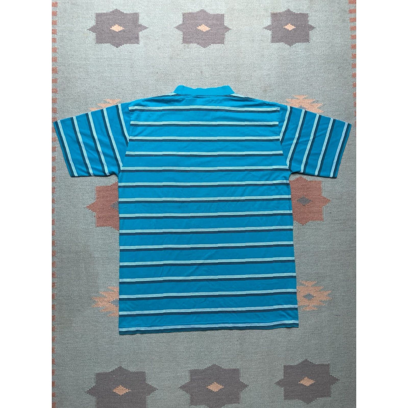 Vintage VINTAGE 80s Striped Pocket T-Shirt Blue Short Sleeve Large Men Size US L / EU 52-54 / 3 - 7 Thumbnail
