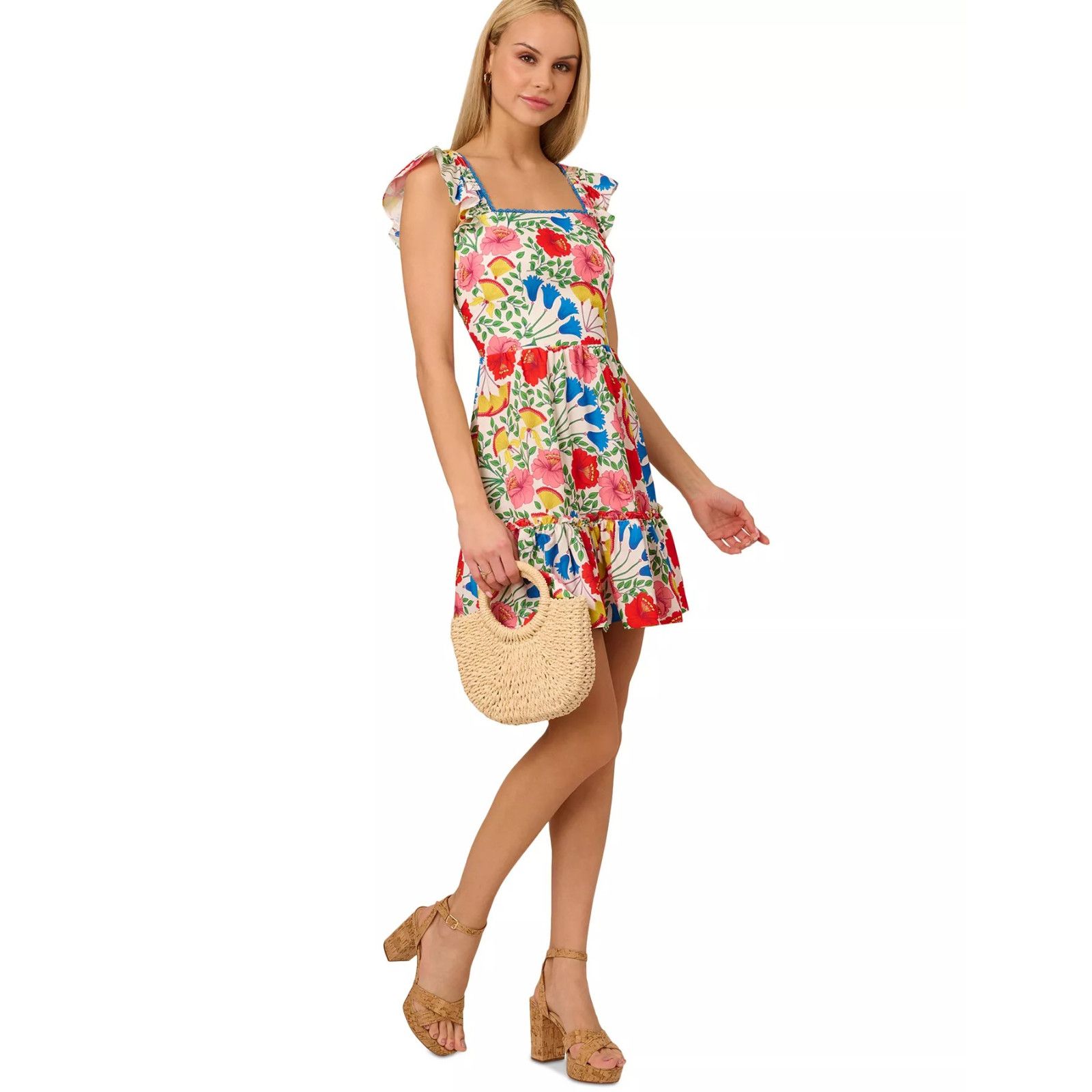 Adrianna Papell ADRIANNA PAPELL Women's Flutter Sleeveless Short Dress 6, Size M / US 6-8 / IT 42-44 - 1 Thumbnail