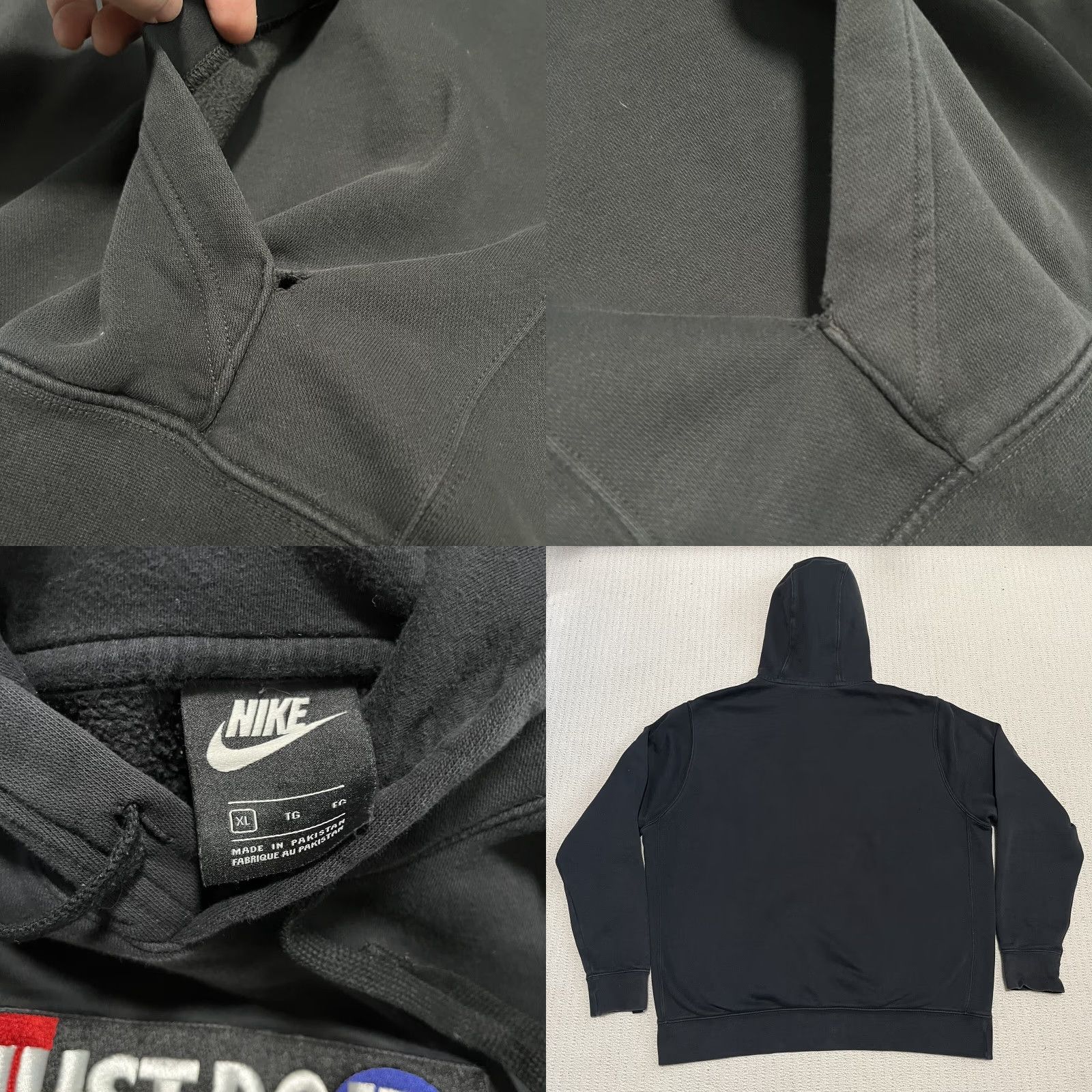 Nike VINTAGE Nike Hoodie Mens XL Pullover Hooded Sweatshirt Logo Just Do It Black Size US XL / EU 56 / 4 - 8 Thumbnail