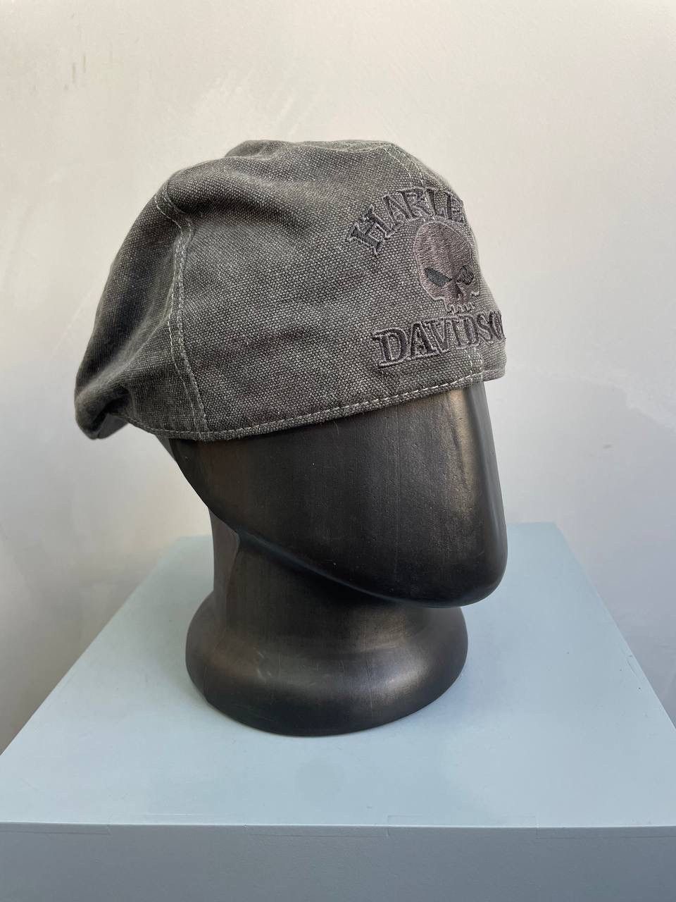 Vintage 90s Harley Davidson BERET Y2K Cap DISTRESSED