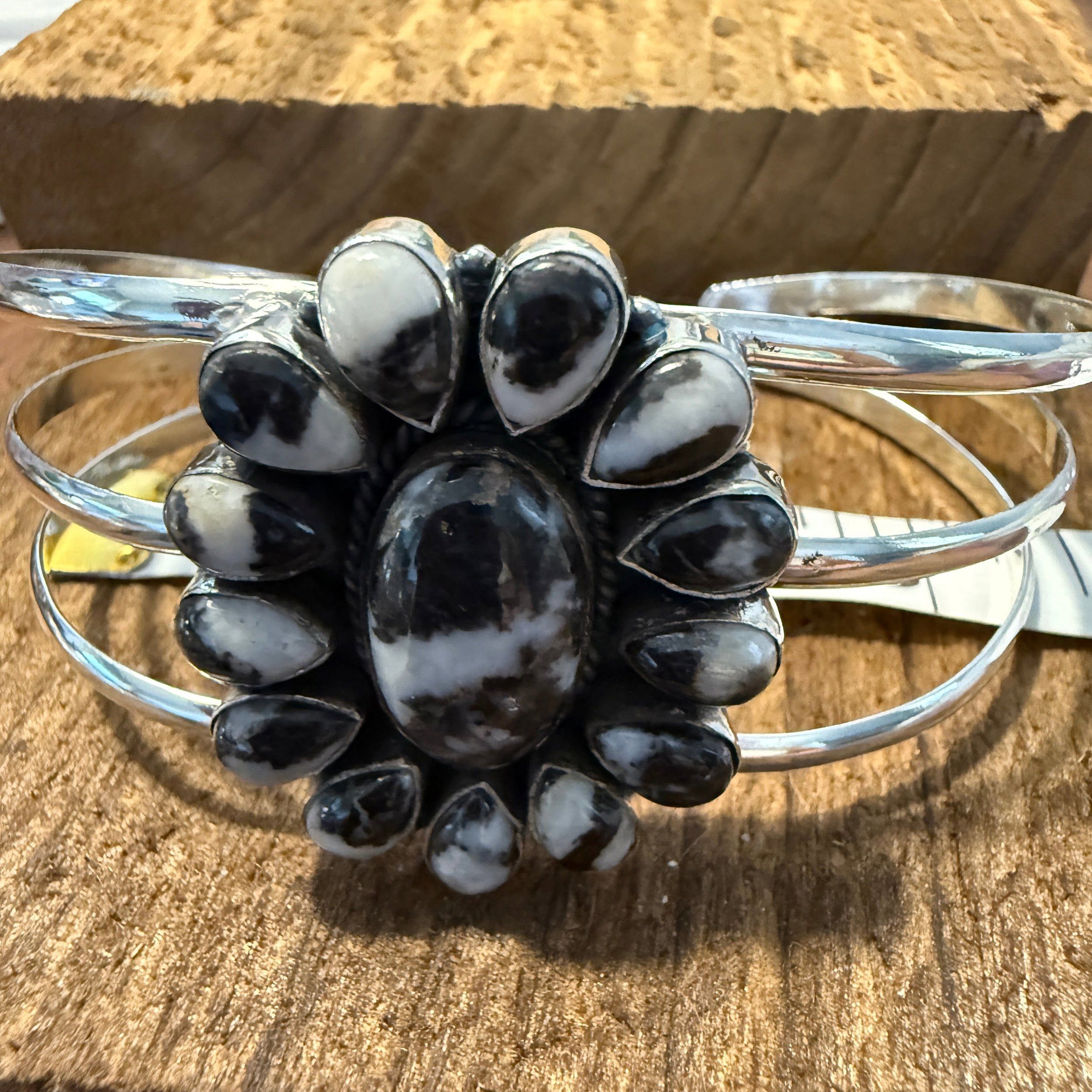 Other White Buffalo Dahlia Turquoise Adjustable Sterling Cuff Size ONE SIZE - 2 Thumbnail