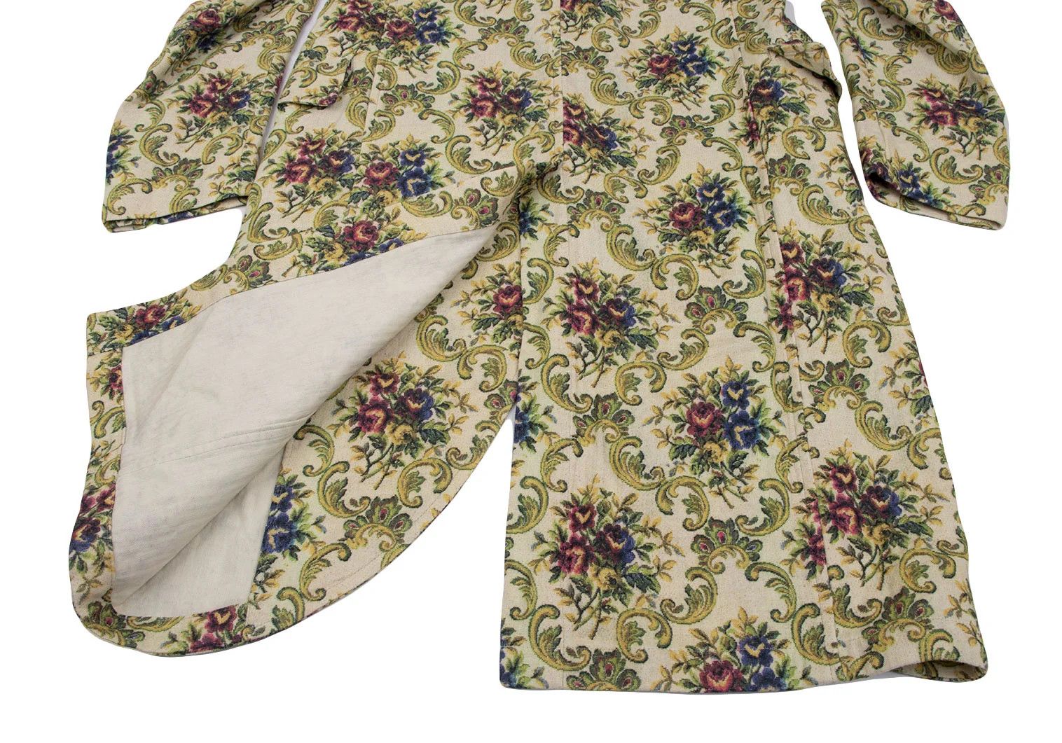 Yohji Yamamoto Cotton Floral Print Long Jacket