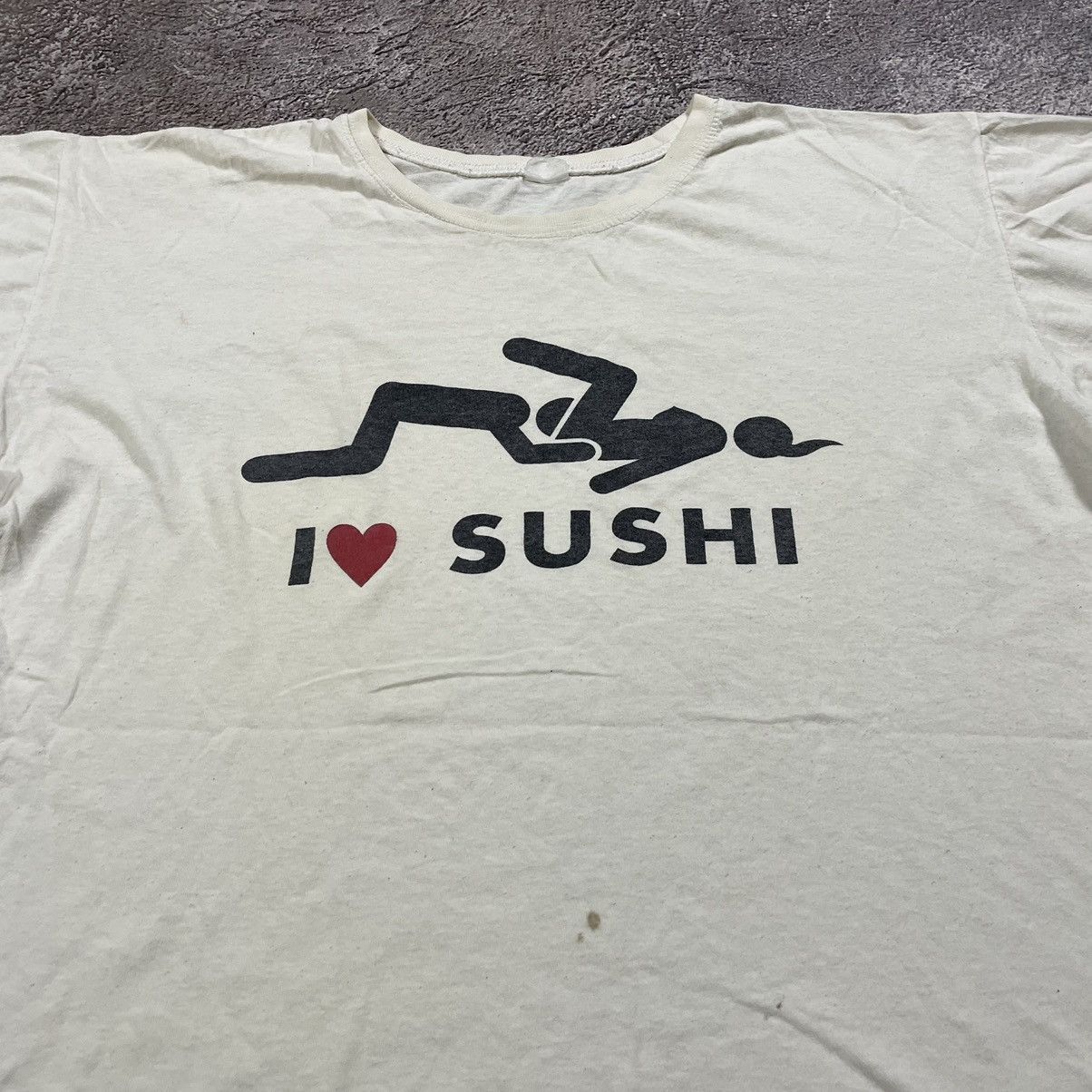 Vintage Vintage Y2K Sushi Graphic Tee Cream Oversized Grunge Faded L Size US L / EU 52-54 / 3 - 4 Thumbnail