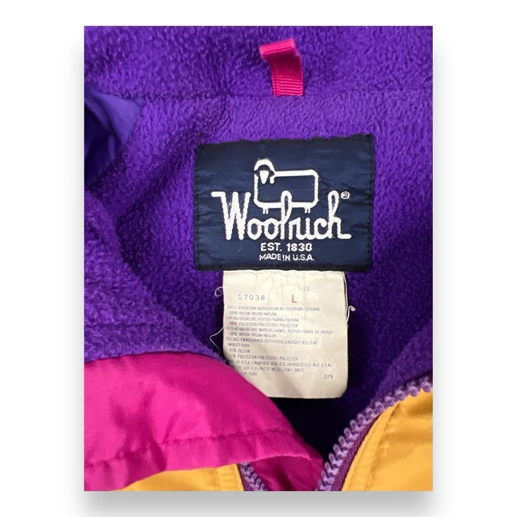 Woolrich Woolen Mills Vintage 1980s Woolrich Sigment Gear Mustard Purple Fleece Li Size L / US 10 / IT 46 - 8 Thumbnail