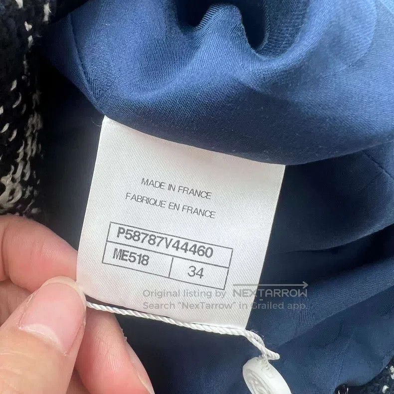 Chanel Chanel Black navy blue milky white colour-blocked jacket Size XXS / US 00 / IT 34 - 5 Thumbnail