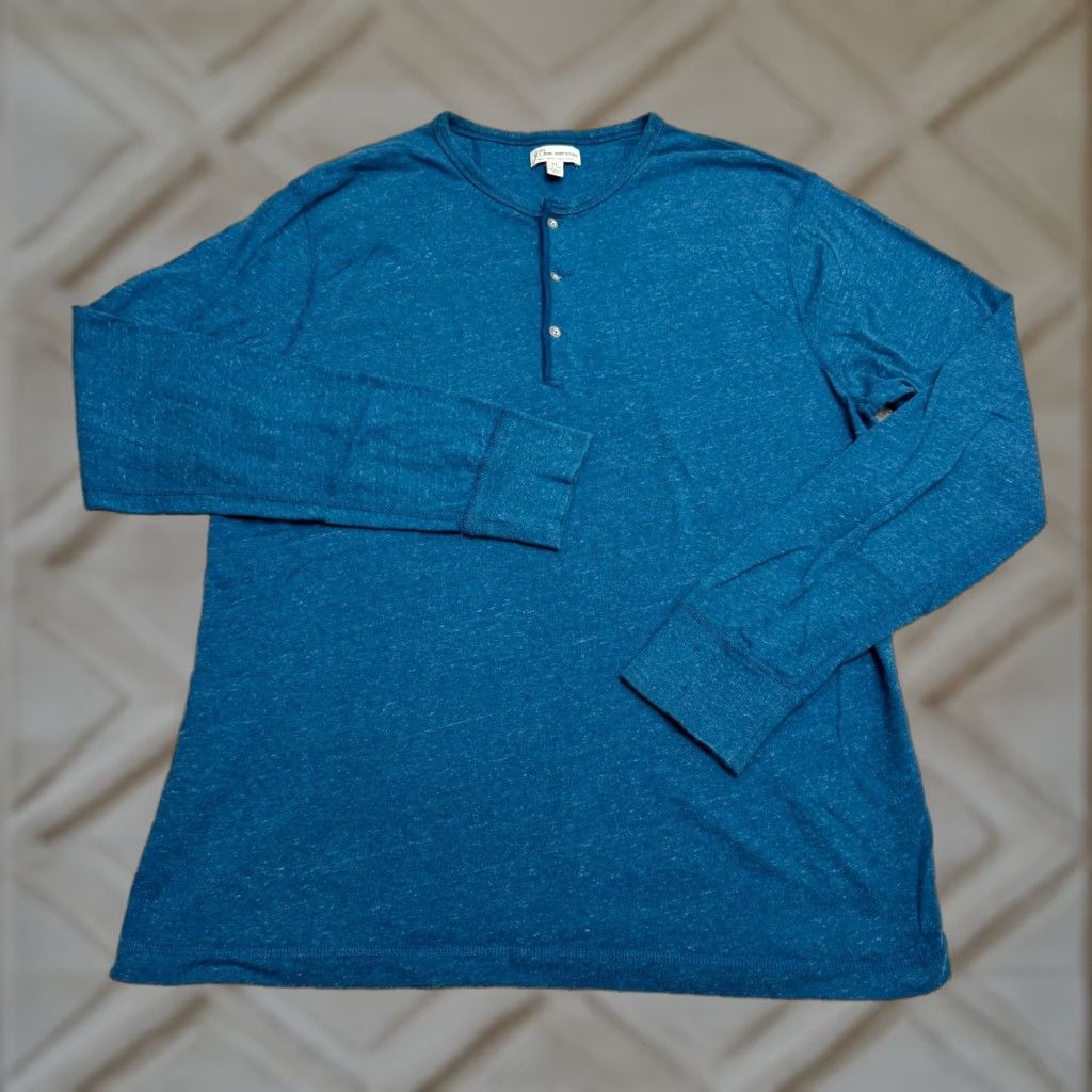 J.Crew J.Crew Knit Goods Slim Flagstone Marled Henley Long Sleeve shirt Mens XL Blue Size US XL / EU 56 / 4 - 1 Thumbnail