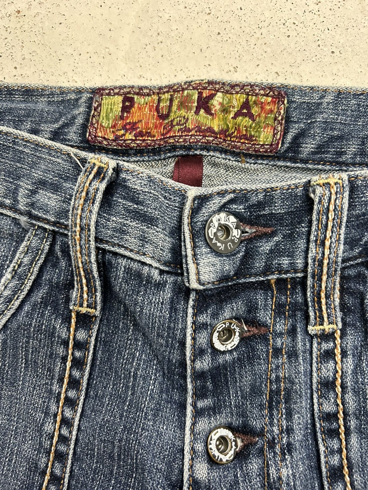 GOSTAR DE FUGA Vintage Puka Flare Carpenter Jean Double Pocket Utility Styl Size US 32 / EU 48 - 10 Thumbnail