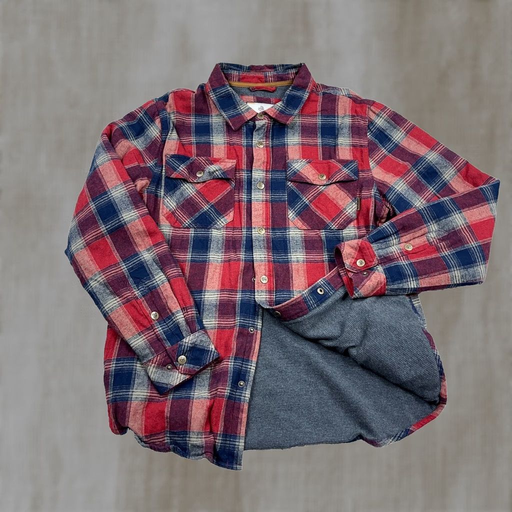 Vintage Legendary Whitetails Shacket Men Large Red Blue Flannel Shirt Jacket Lined Size US L / EU 52-54 / 3 - 1 Thumbnail