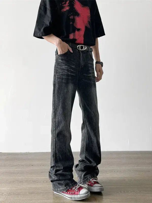 Japanese Brand Retro loose high street straight leg jeans Size US 32 / EU 48 - 3 Thumbnail