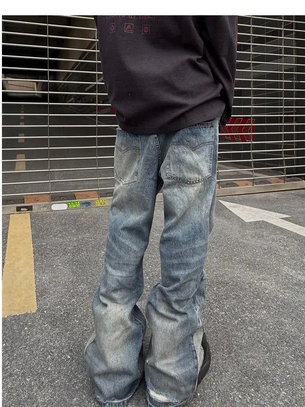 Jean Kotomi x Rena Button Accent Distressed Splicing Flared Jeans Size US 33 - 7 Thumbnail