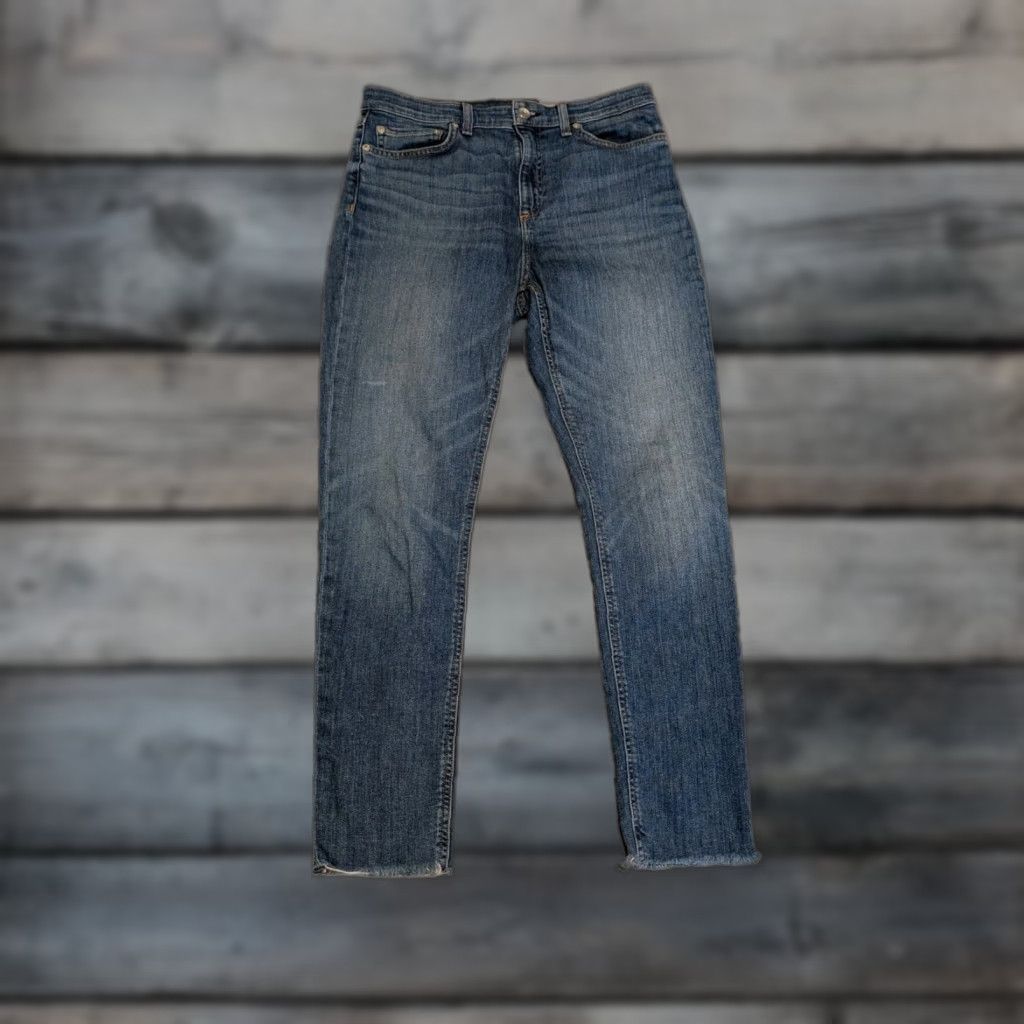 Rag & Bone Jeans Womens Nina High Rise Ankle Skinny Raw Hem Stretch 29 Blue Denim 5-Pocket Slim Button Zip Womens Jeans