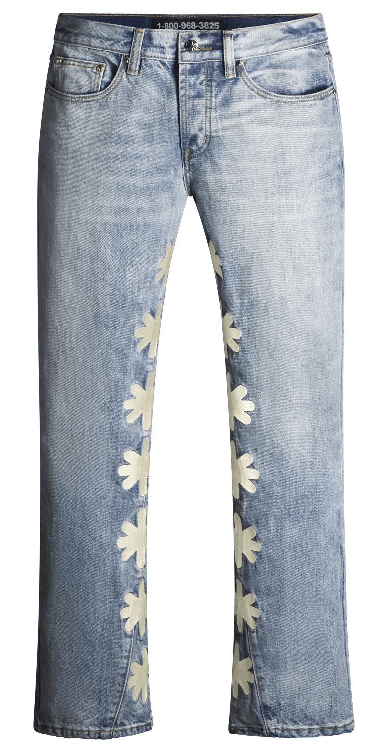 LOSTSHDWS LOST SHDWS Denim Bone Logo Light Wash Blue Jeans Size US 28 / EU 44 - 1 Preview