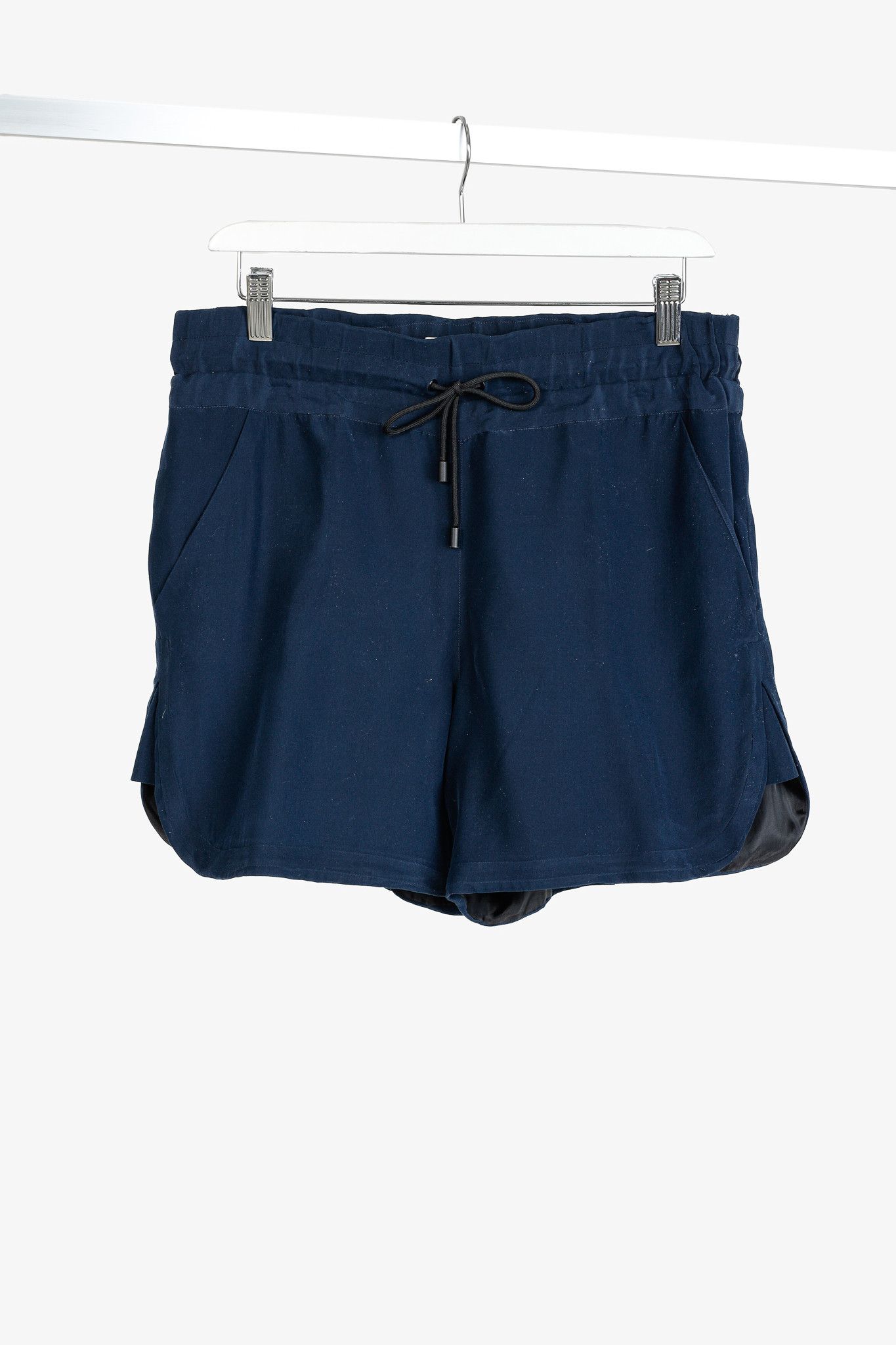Public School Public School SS/15 Runway Navy Silk Charmeuse Boxer Shorts Size 32" / US 10 / IT 46 - 1 Thumbnail