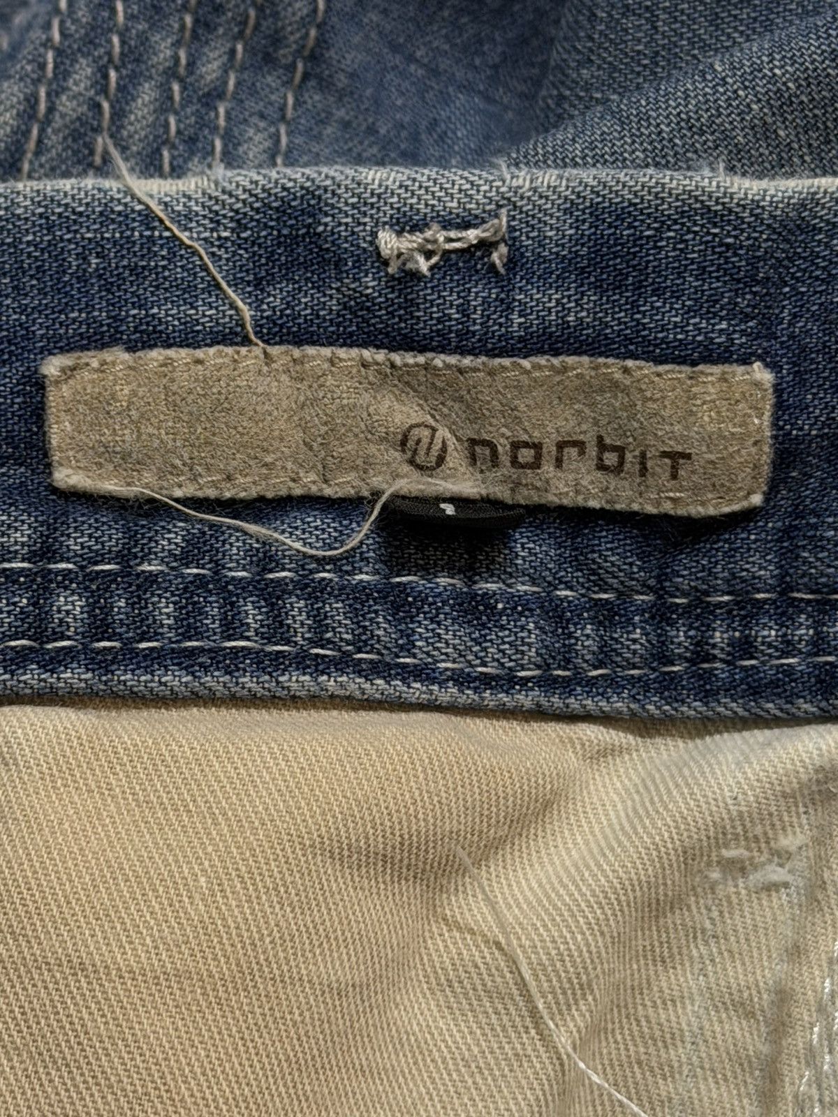Norbit Vintage 90s Japan Norbit Blue Faded Wash Distressed Wide Leg Size US 31 - 6 Thumbnail
