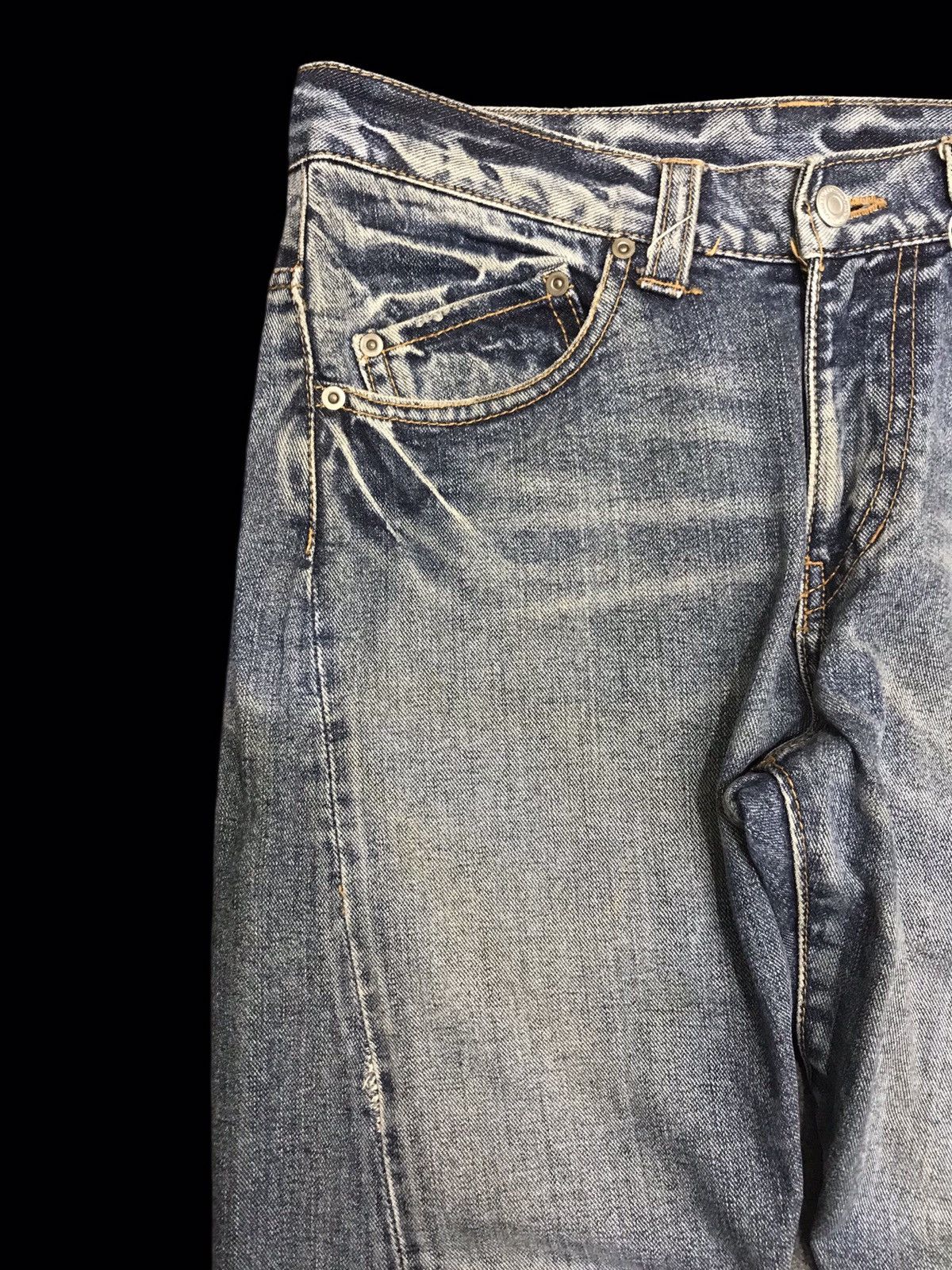 Japanese Brand 💥TWISTED LEG💥DOUBLE NAME PIRATE EMBROIDERY TWIST DENIM F410 Size US 31 - 5 Thumbnail