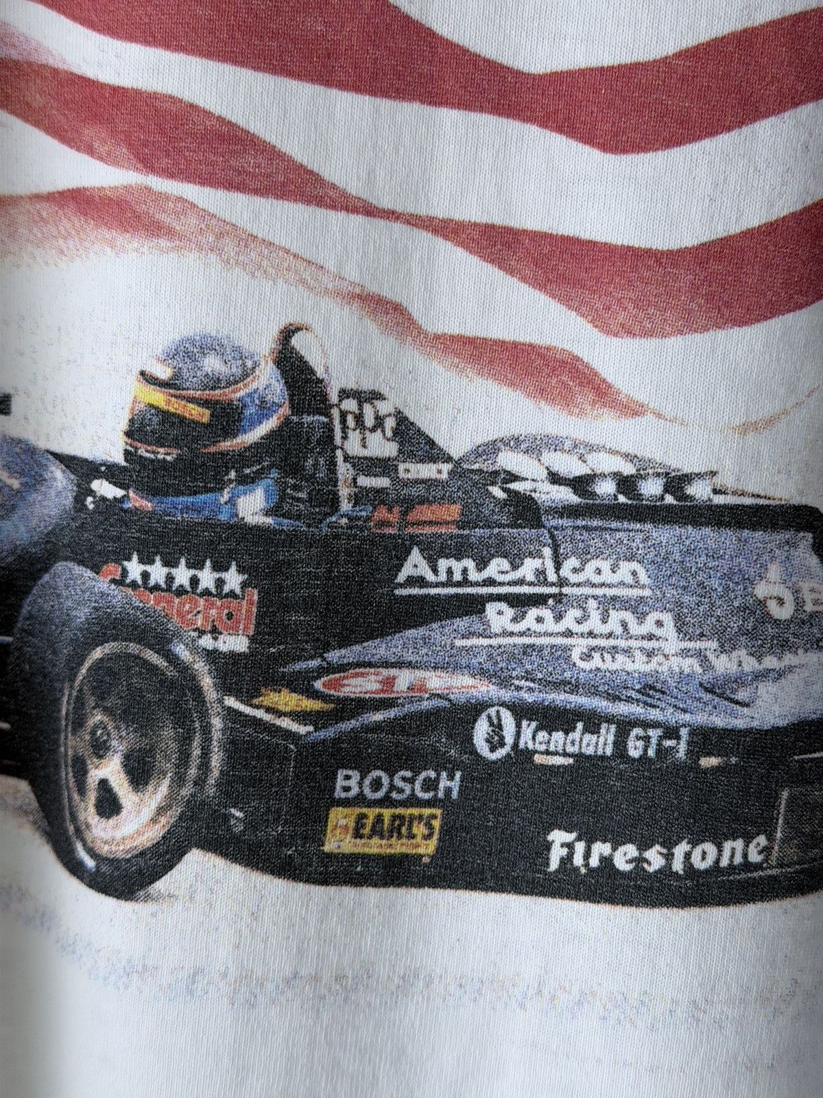 Vintage Vintage 90s IndyCar Formula 1 American Flag T-Shirt Tee Size US XL / EU 56 / 4 - 5 Thumbnail