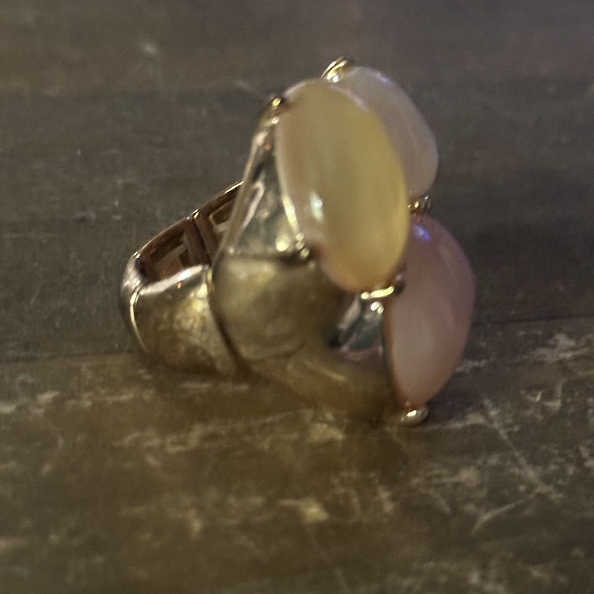 Other Gold tone multicolor cabochon stones stretch ring Size ONE SIZE - 4 Thumbnail