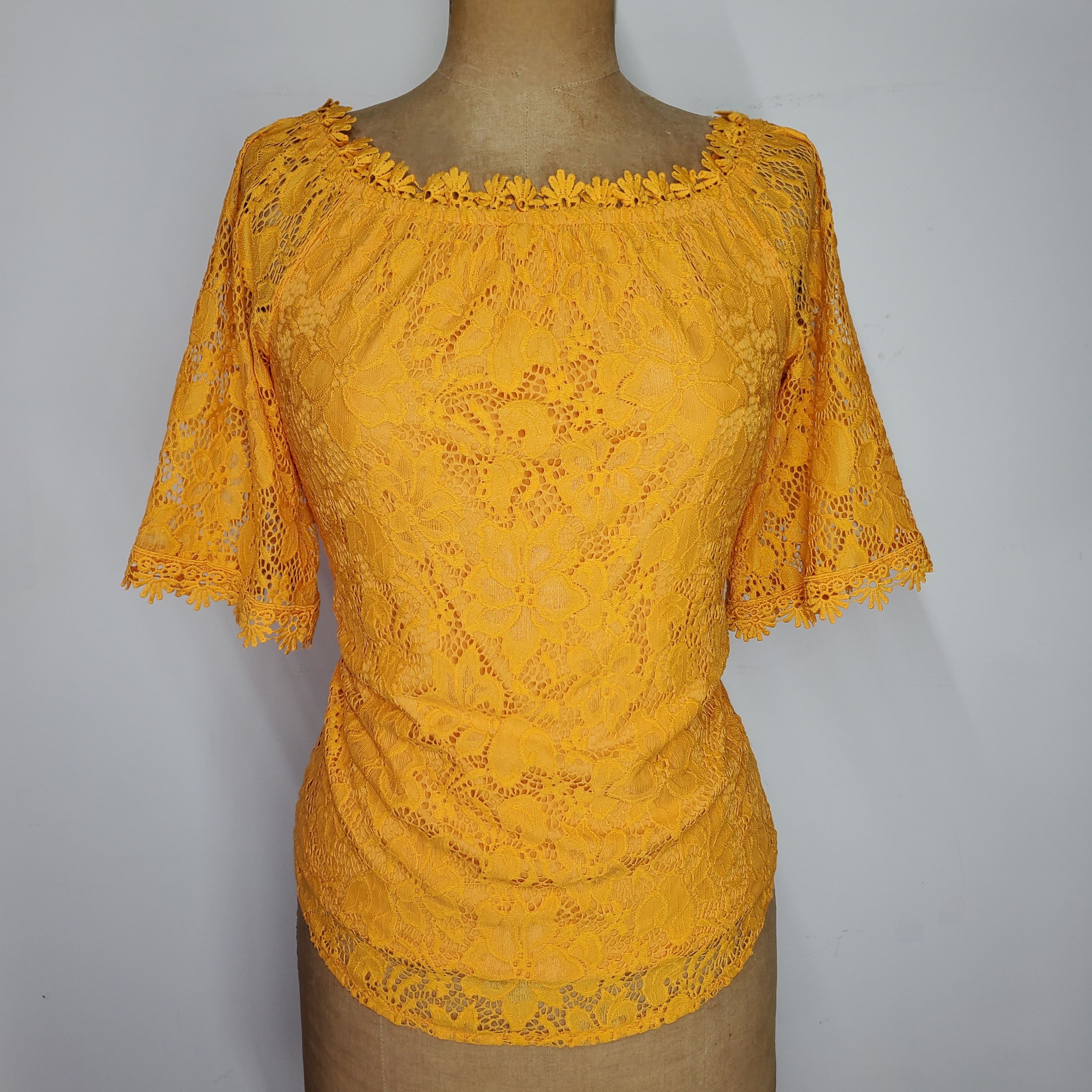 Other Miholl Size S Blouse Lace Overlay Off Shoulder 3/4 Sleeve Size S / US 4 / IT 40 - 5 Thumbnail