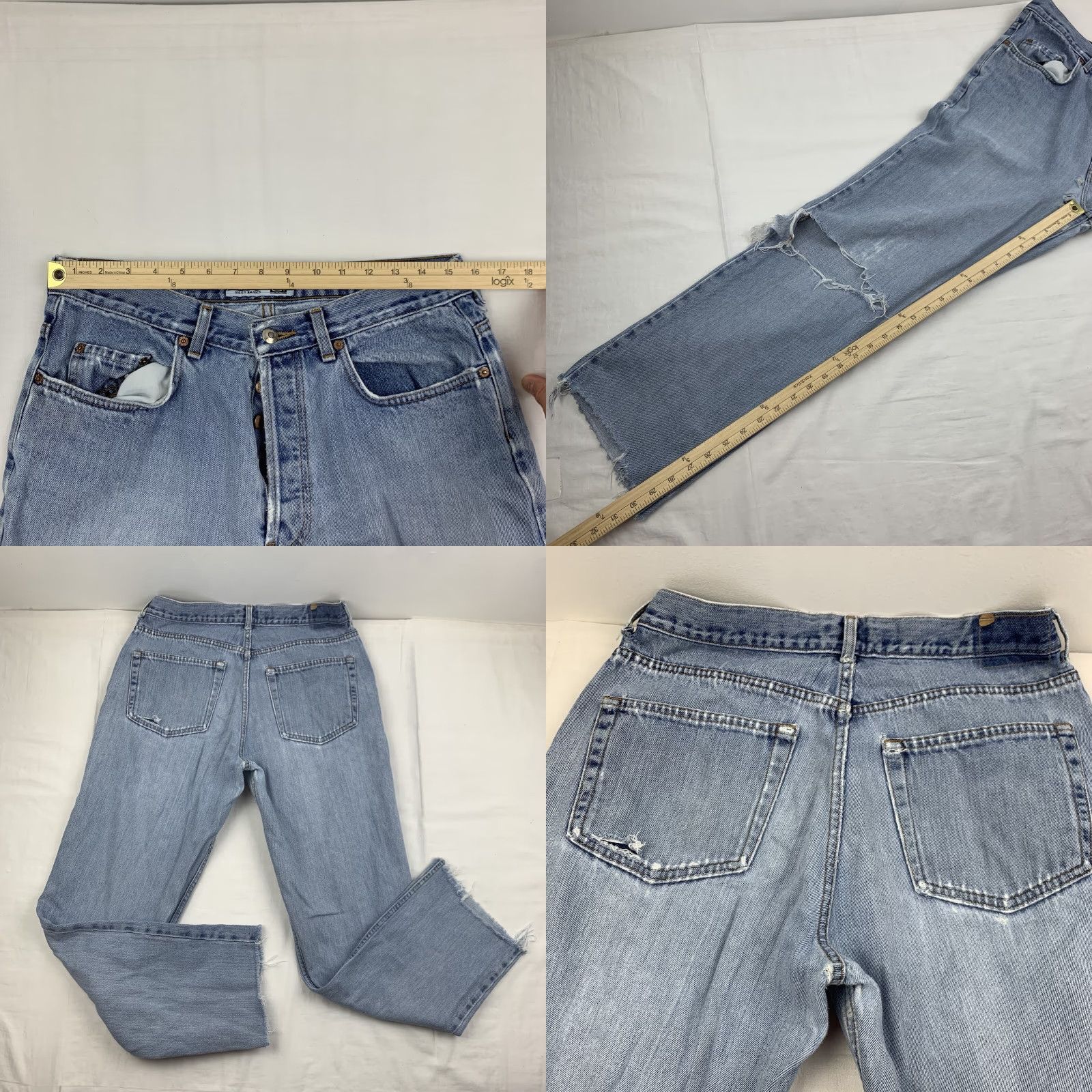 Gap VINTAGE Gap Jeans Men Adult 32 Blue Relaxed Fit Straight Leg Button Fly Thrashed 90s Grunge 90s American Size US 32 / EU 48 - 8 Thumbnail